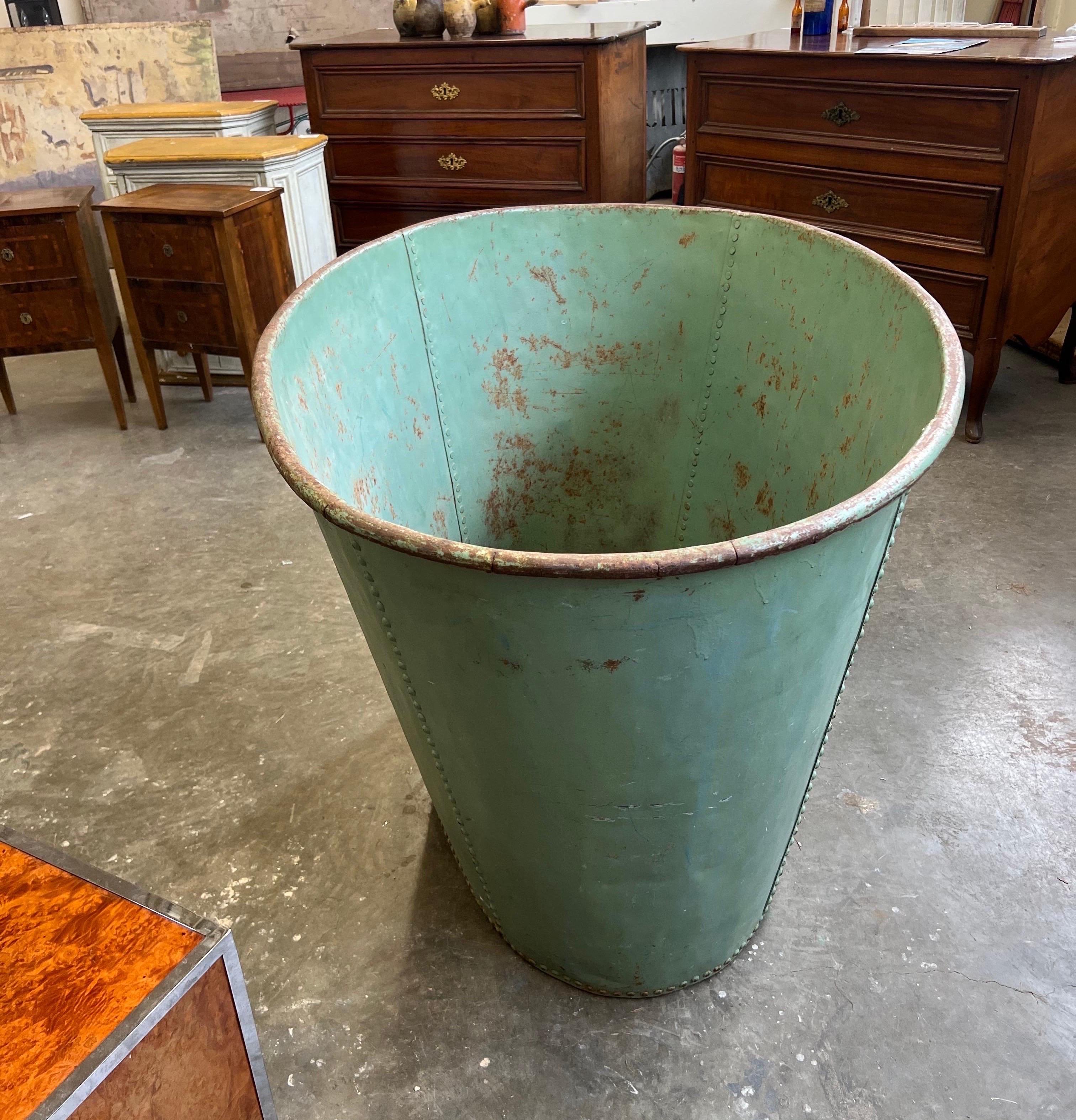 Fantastic 19th Century Oversized Painted French Tub, Probably for Grapes For Sale 1