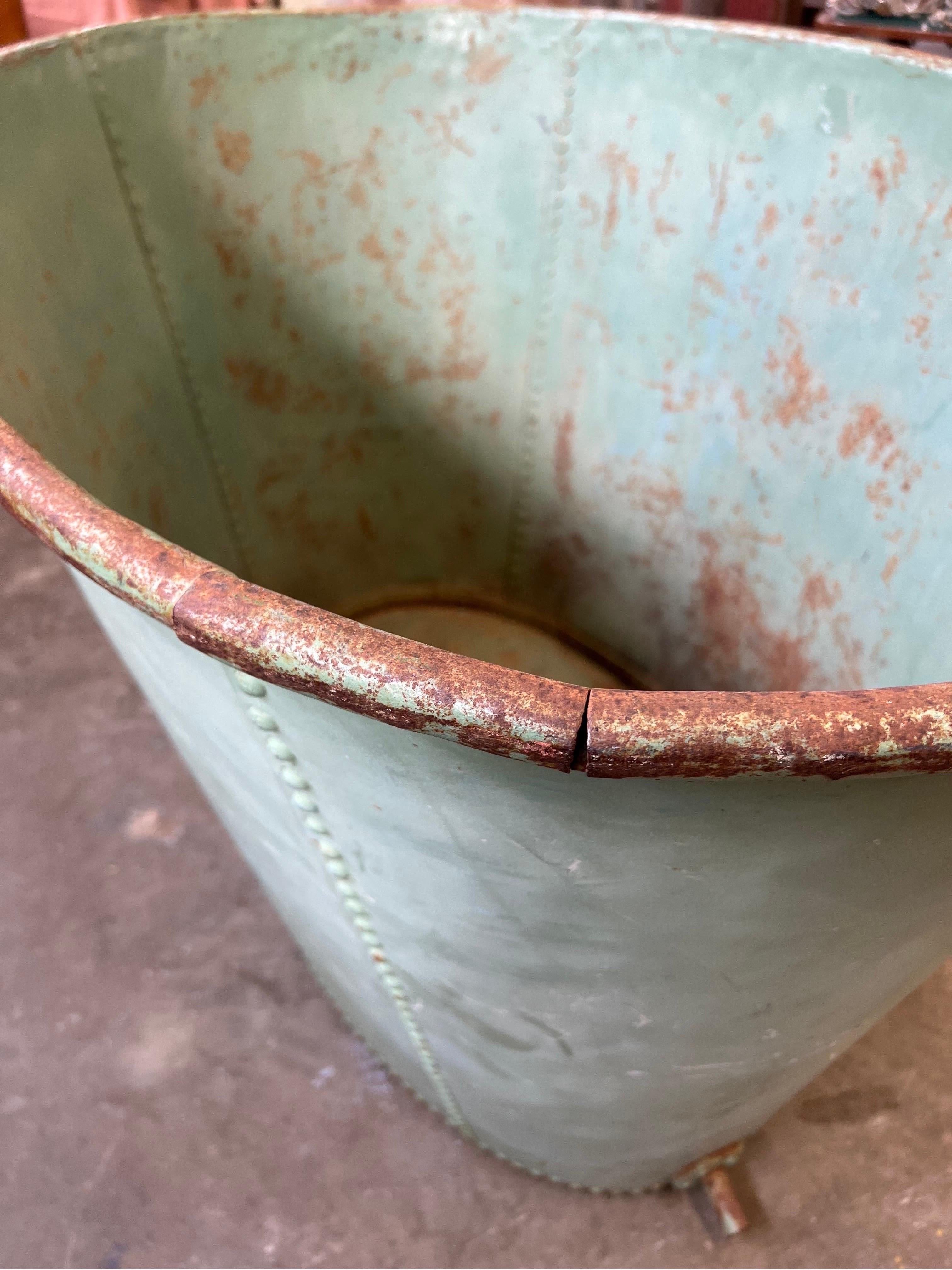 Fantastic 19th Century Oversized Painted French Tub, Probably for Grapes For Sale 2