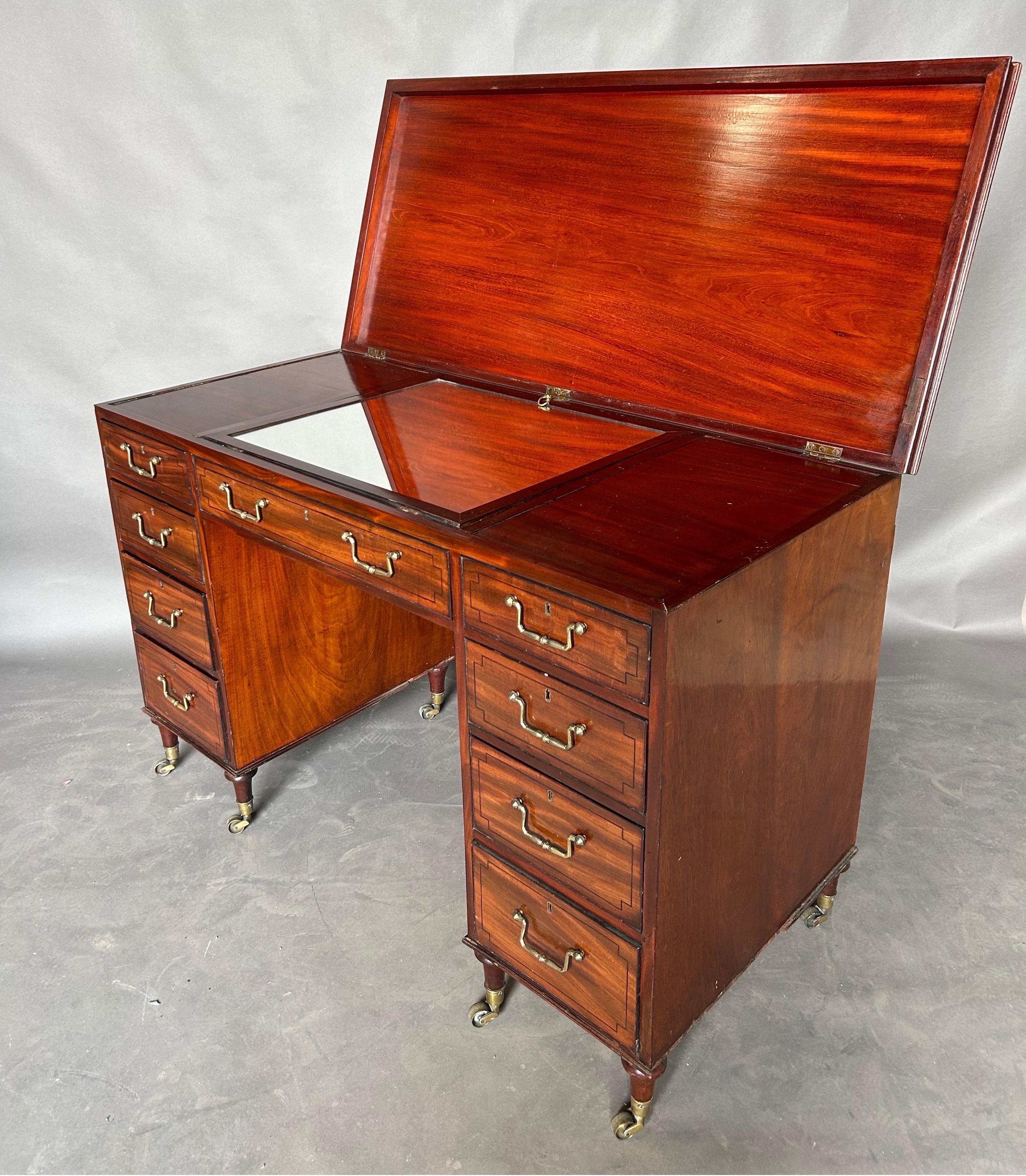 English Fantastic 19th century Regency period mahogany metamorphic dressing desk For Sale