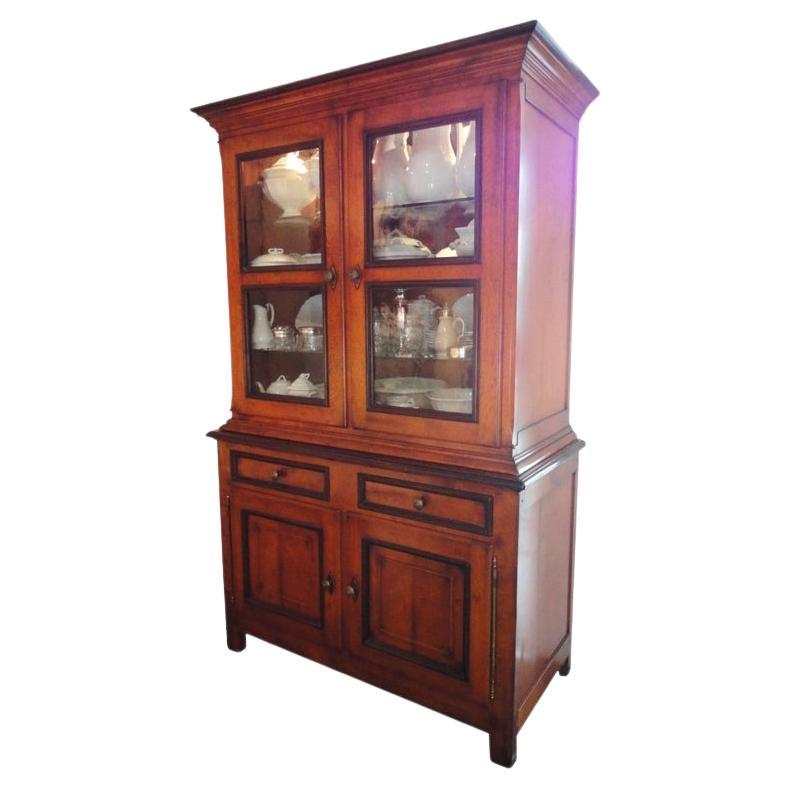 Fantastic 19th Century Two-Piece Walnut Stepback Wall Cupboard For Sale