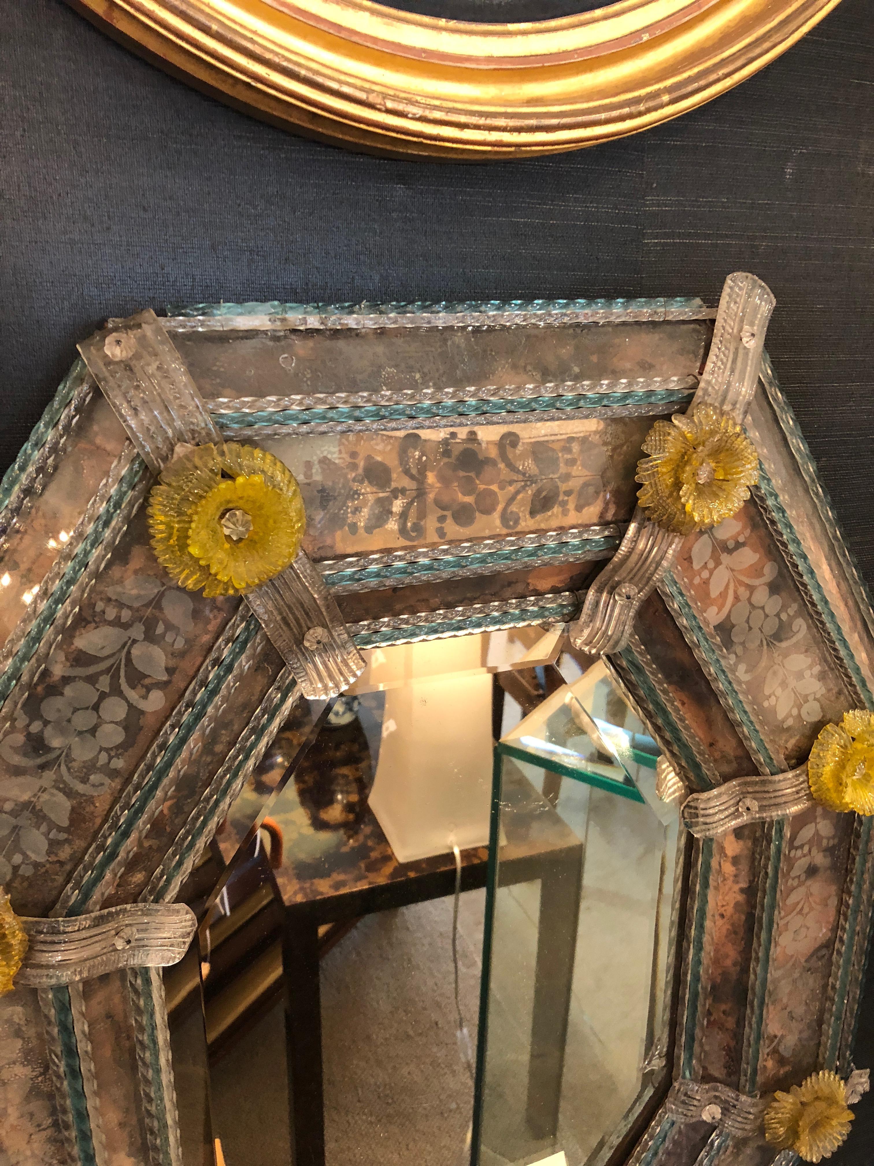Fantastic 19th Century Venetian Mirror in Rare Colors 4