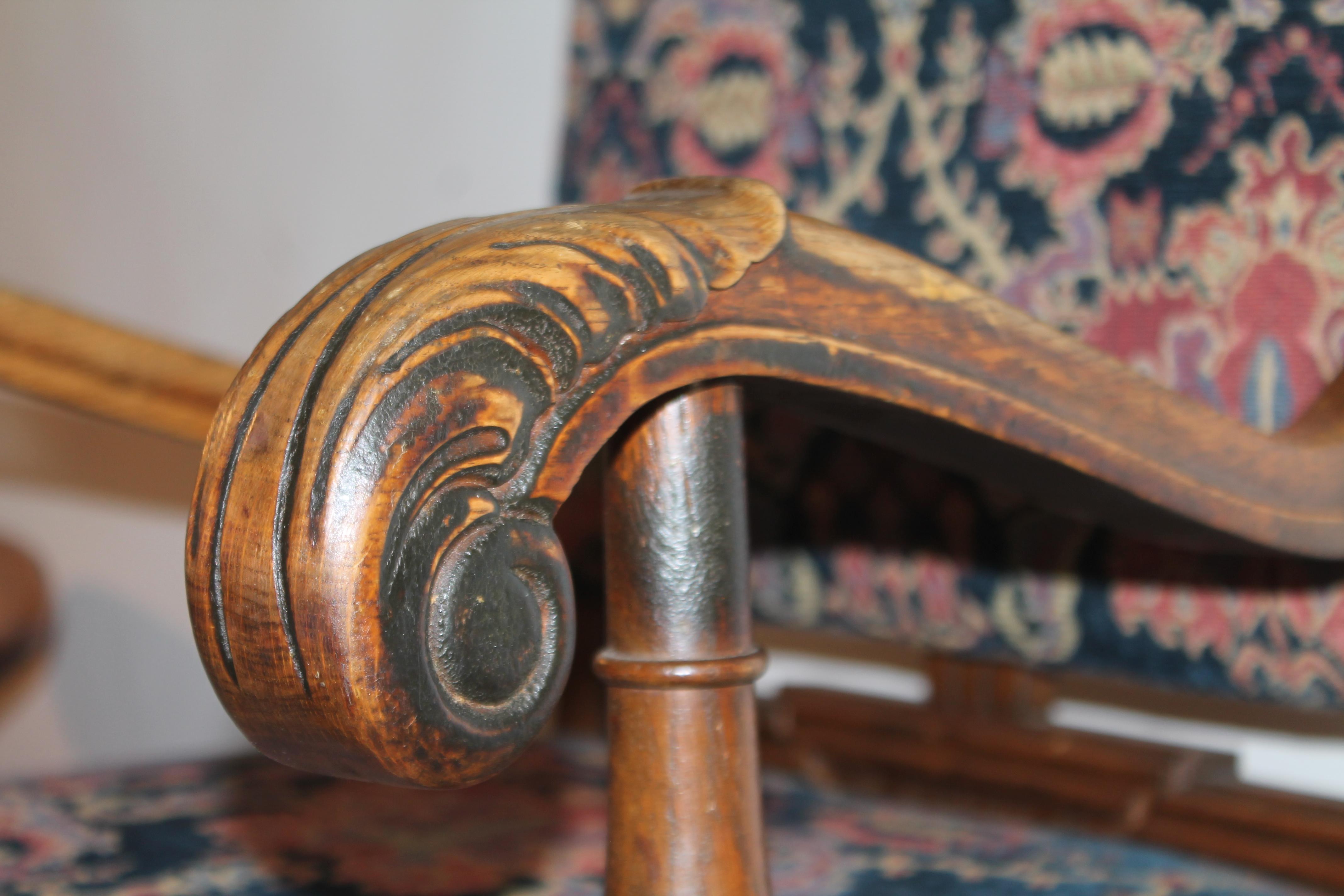 19th Century Fantastic 19th C Hand Carved Italian Arm Chair