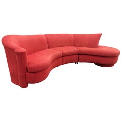 Fantastische 3-teilige gebogene Sofa Sektional Mid-Century Modern Carson's