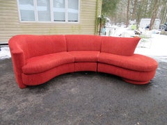 Fantastische 3-teilige gebogene Sofa Sektional Mid-Century Modern Carson's