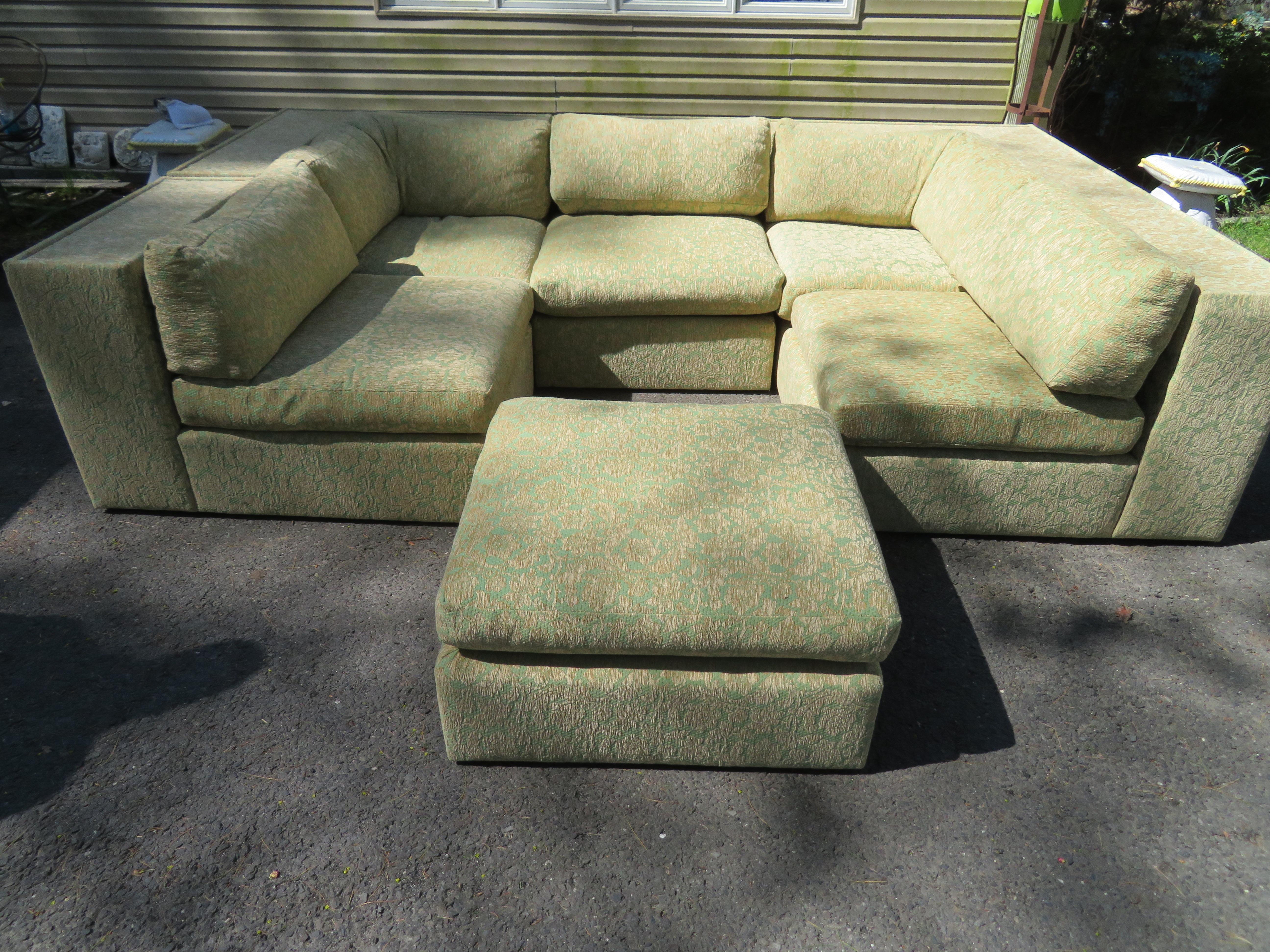 Upholstery Fantastic 5 Piece Milo Baughman Sectional Sofa for Thayer Coggin