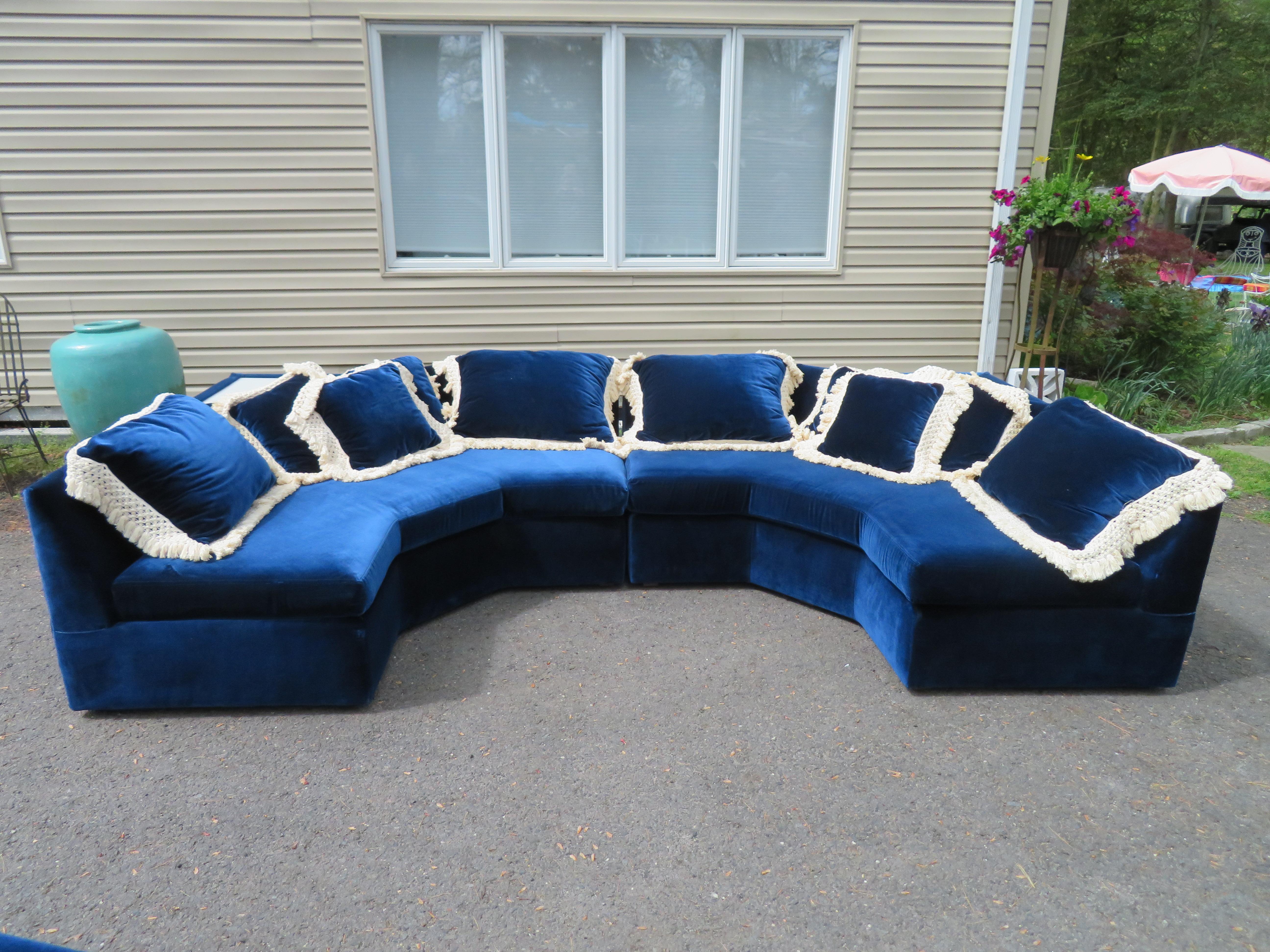blue jean denim sectional sofa