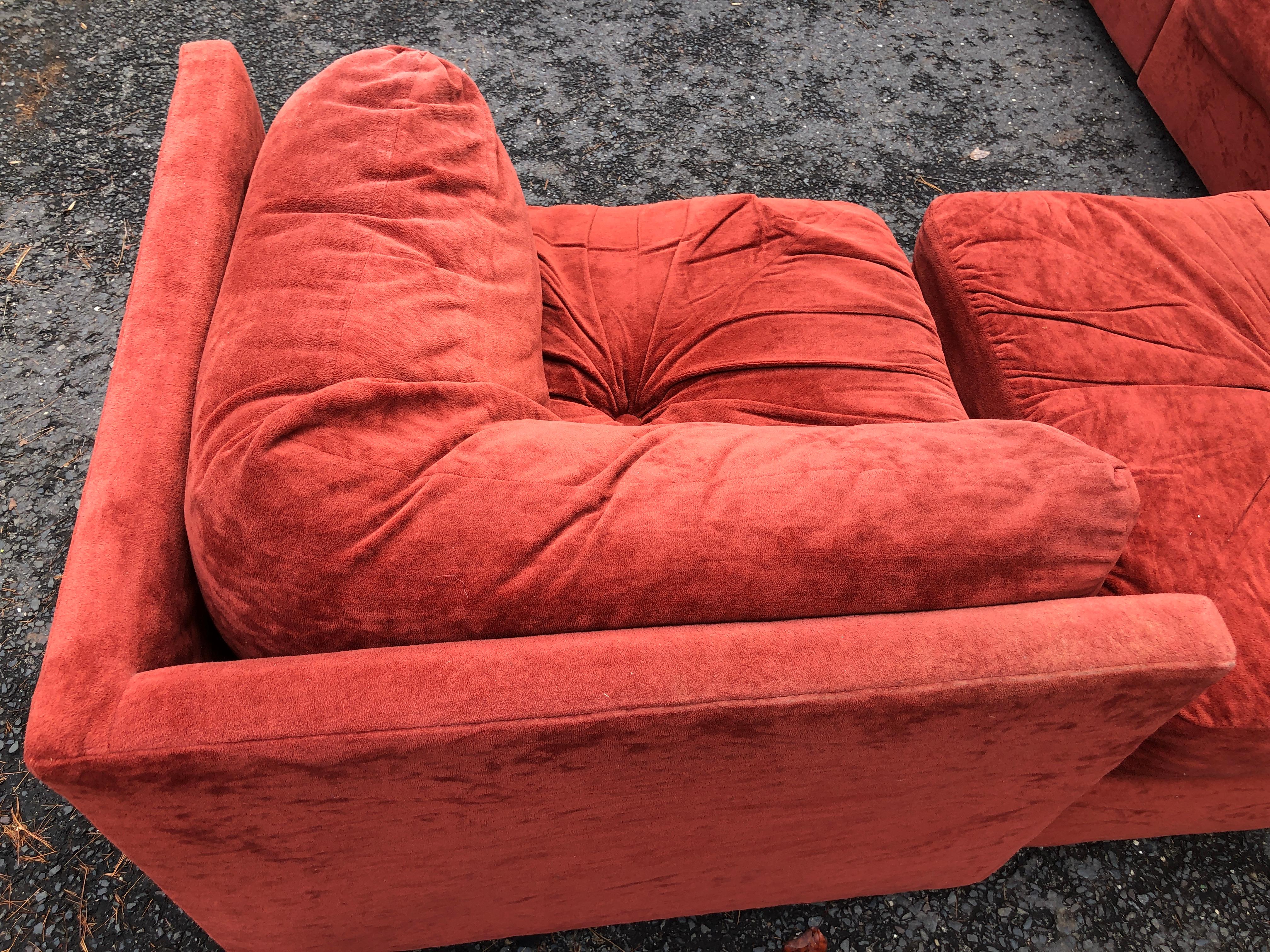 Upholstery Fantastic 8 Piece Milo Baughman Style Cube Sectional Sofa Mid-Century Modern