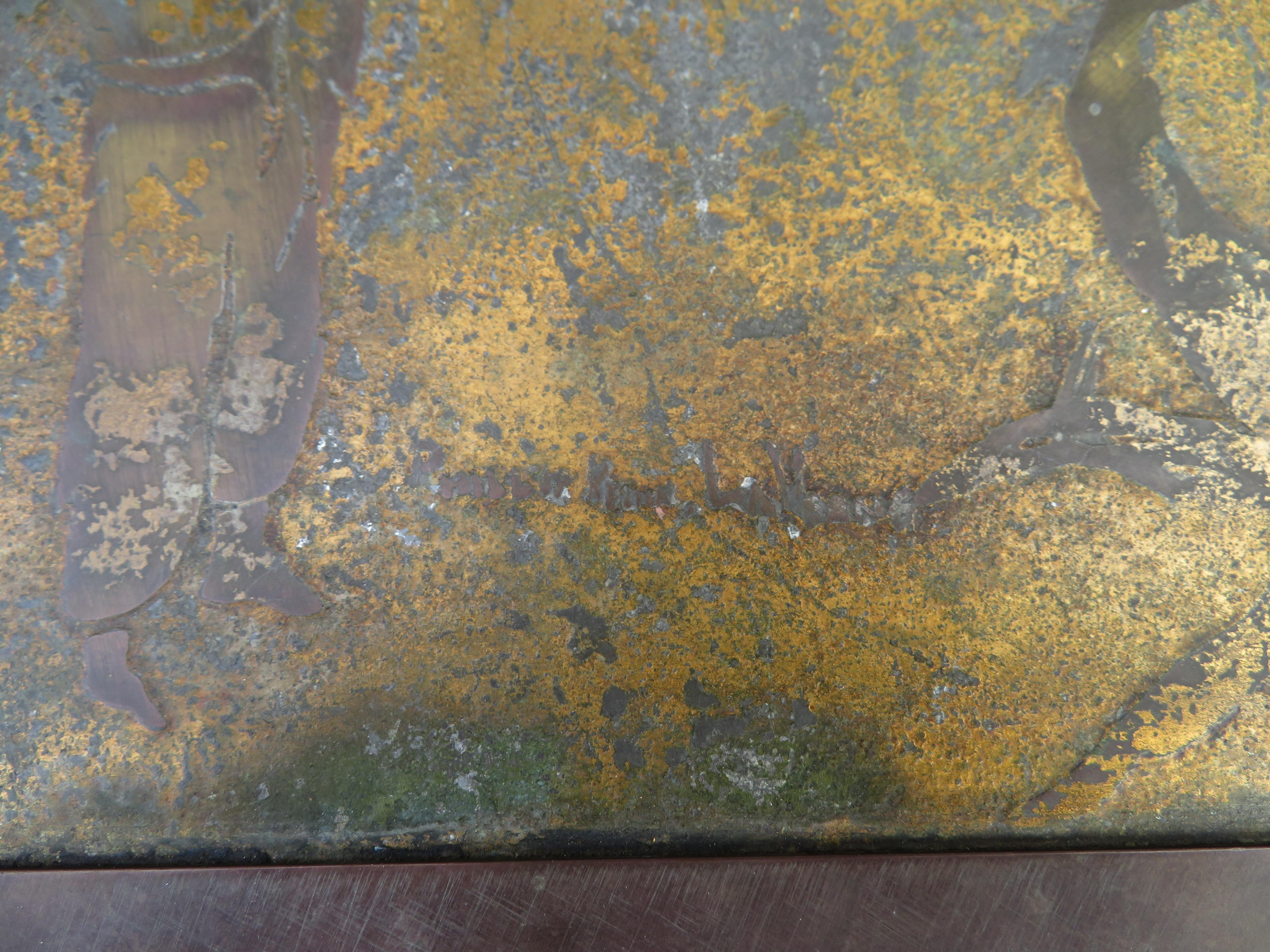 Fantastic Acid Etched Asian Inspired Coffee Table by Phillip and Kelvin Laverne For Sale 3