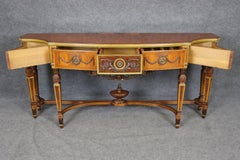 Fantastic Adams Paint Decorated Satinwood and Walnut Sideboard Buffet Circa 1920