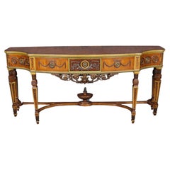 Fantastic Adams Paint Decorated Satinwood and Walnut Sideboard Buffet Circa 1920