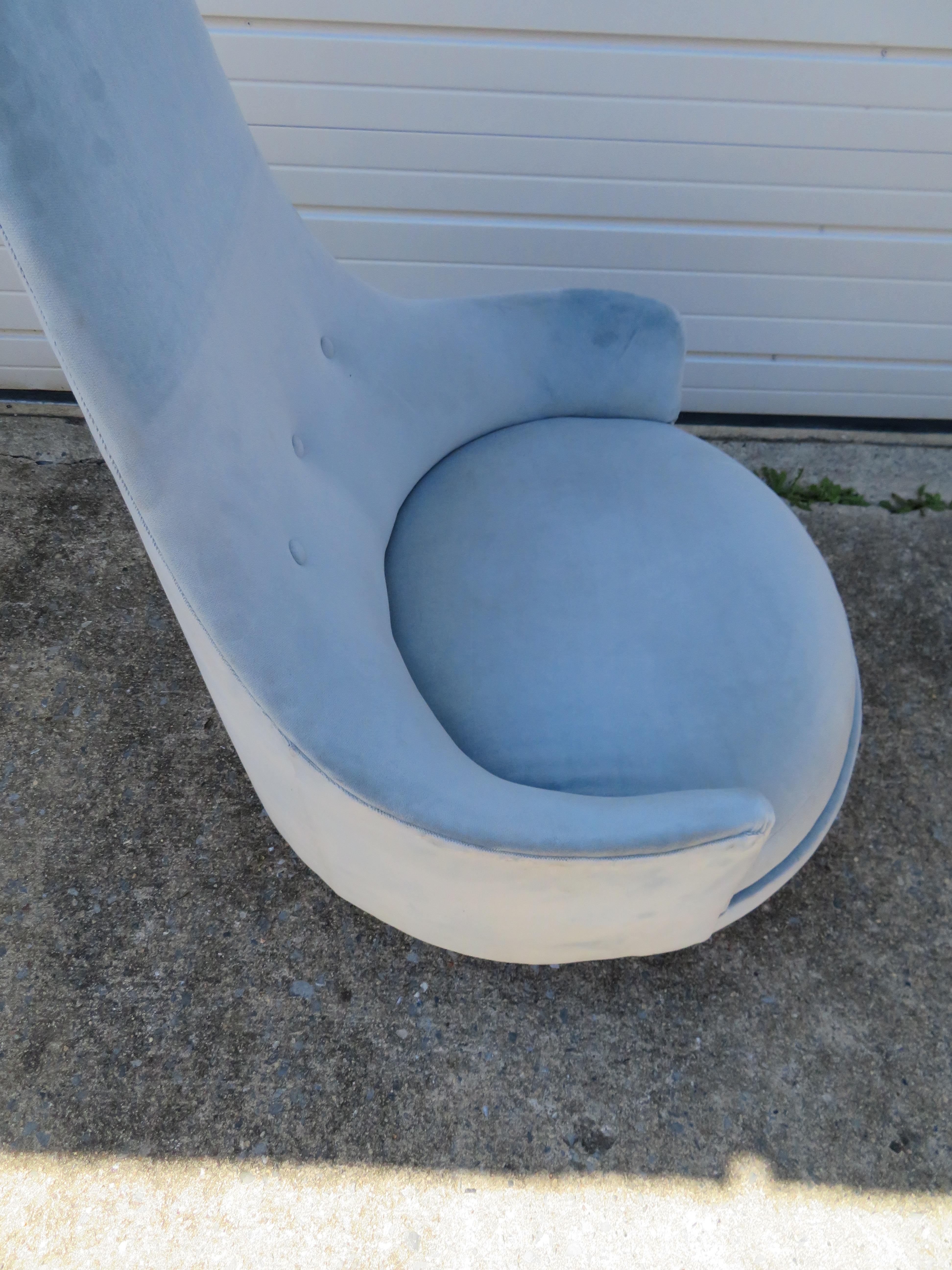 Fantastique fauteuil de roi pivotant Adrian Pearsall à haut dossier, mi-siècle moderne Bon état - En vente à Pemberton, NJ