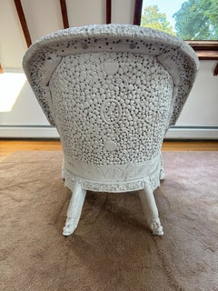 Fantastic Anglo Indian Arm Chair with Lee Jofa Suzani Custom Cushion