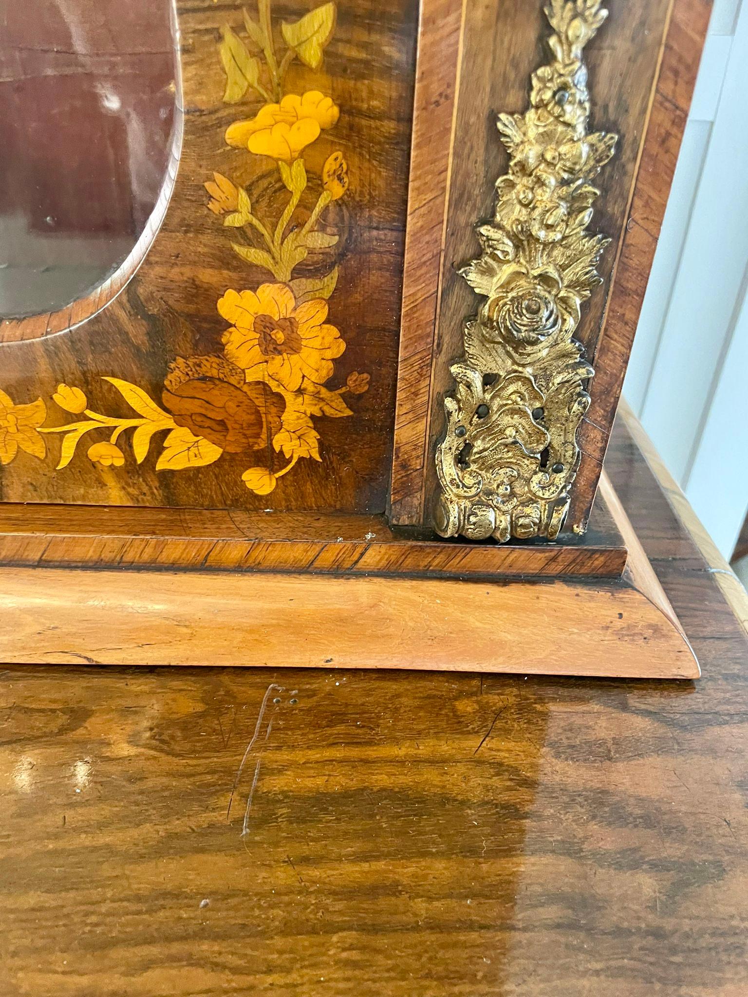 Antiker antiker Bücherregalschrank aus Wurzelnussholz mit Intarsien aus Goldbronze im Angebot 11