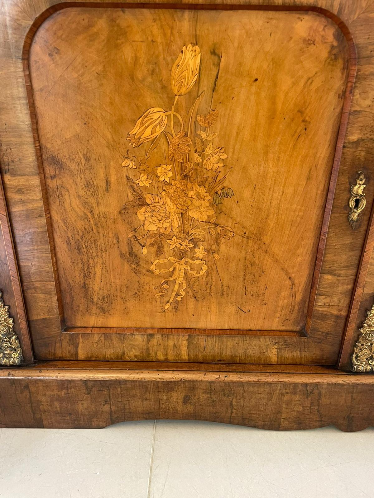 Antiker antiker Bücherregalschrank aus Wurzelnussholz mit Intarsien aus Goldbronze im Angebot 2