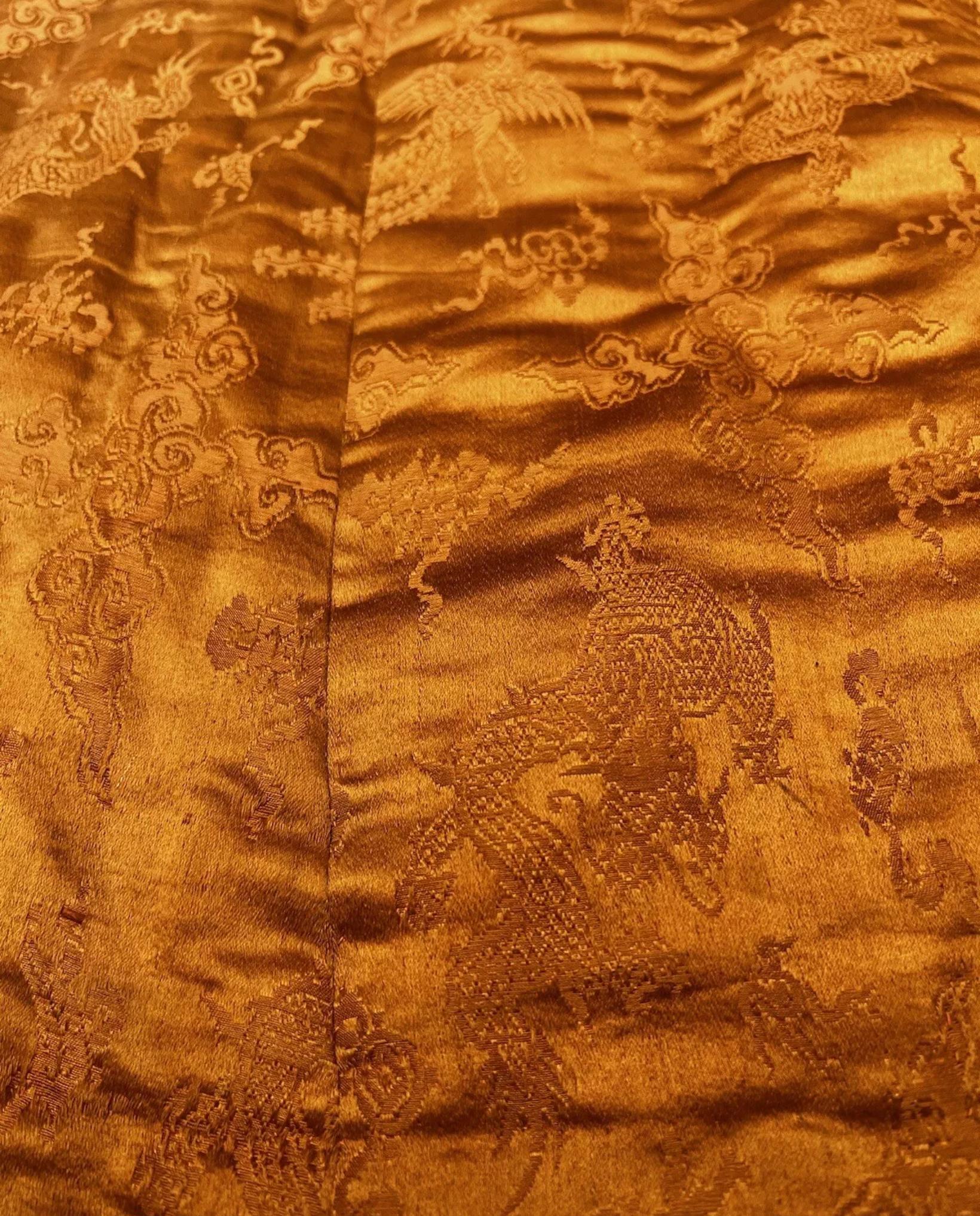 19th Century Fantastic Antique Chinese Silk Brocade Vest Dragons & Phoenixes Qing Period For Sale