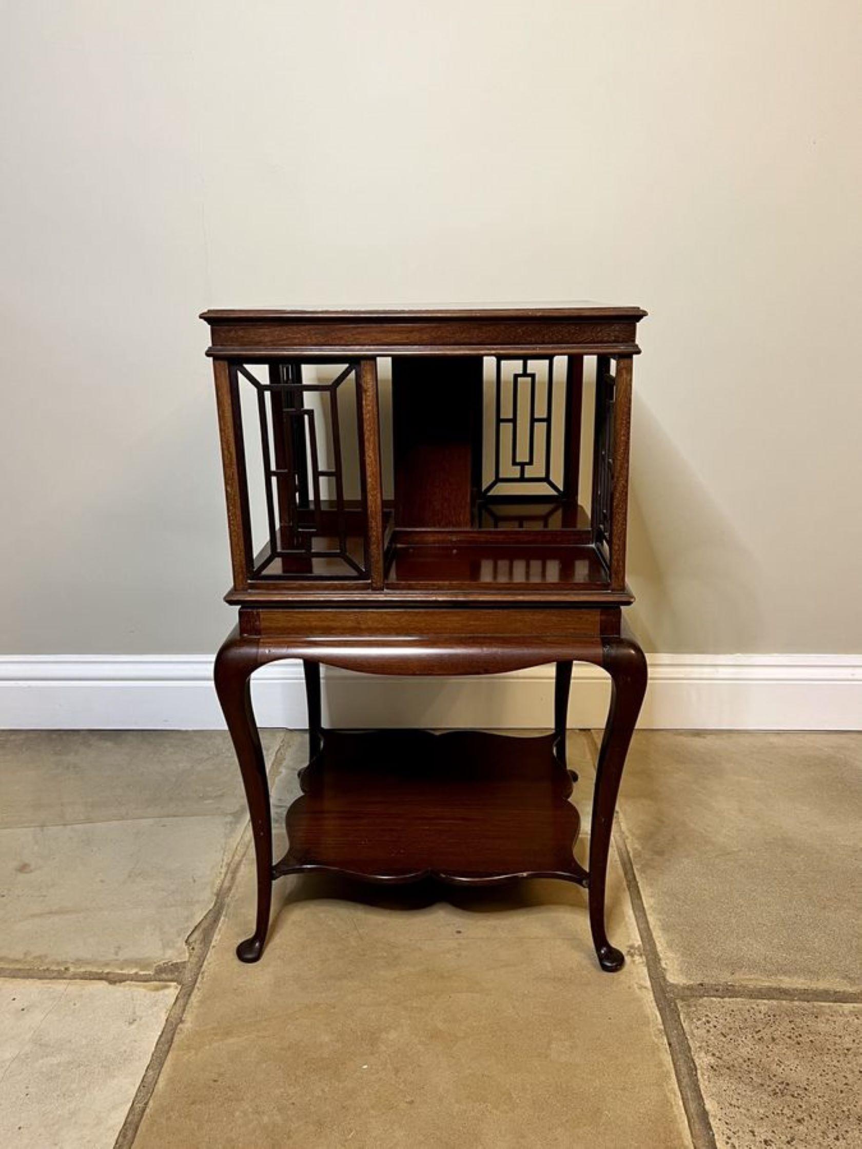 Fantastic antique Edwardian mahogany revolving bookcase  For Sale 5
