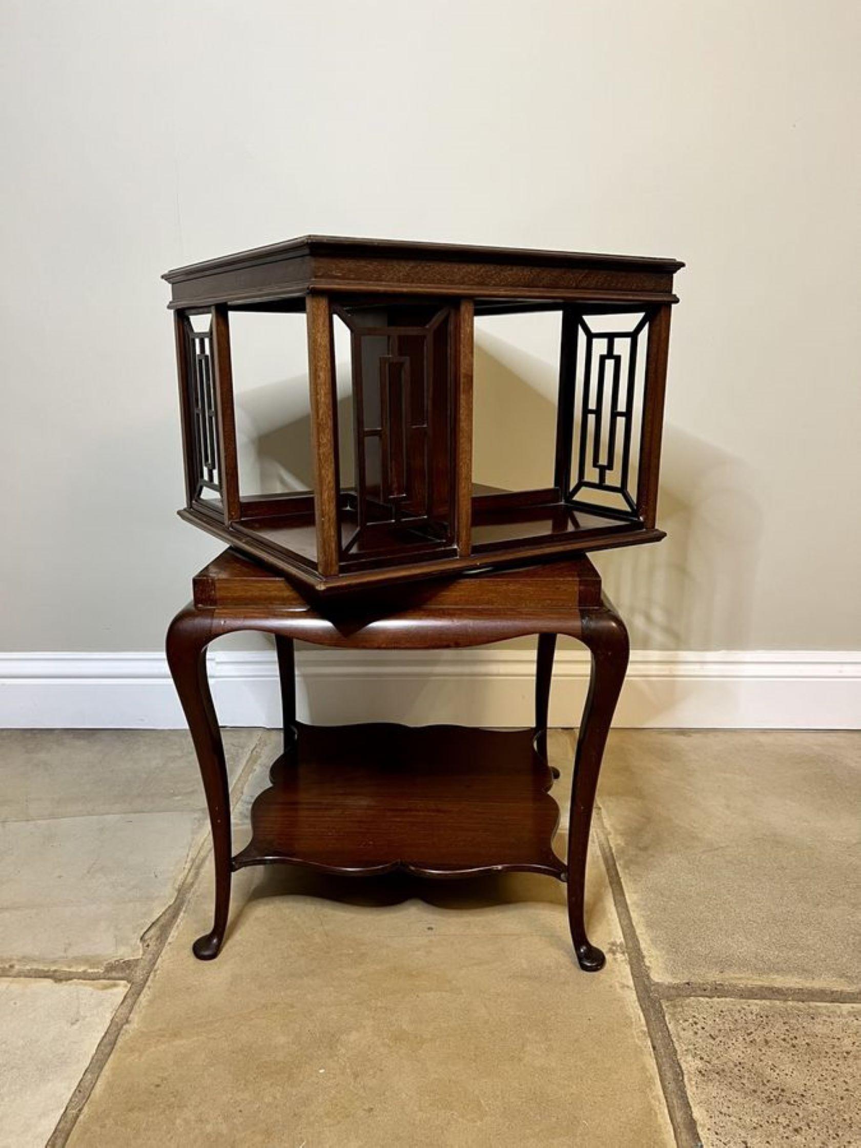20th Century Fantastic antique Edwardian mahogany revolving bookcase  For Sale
