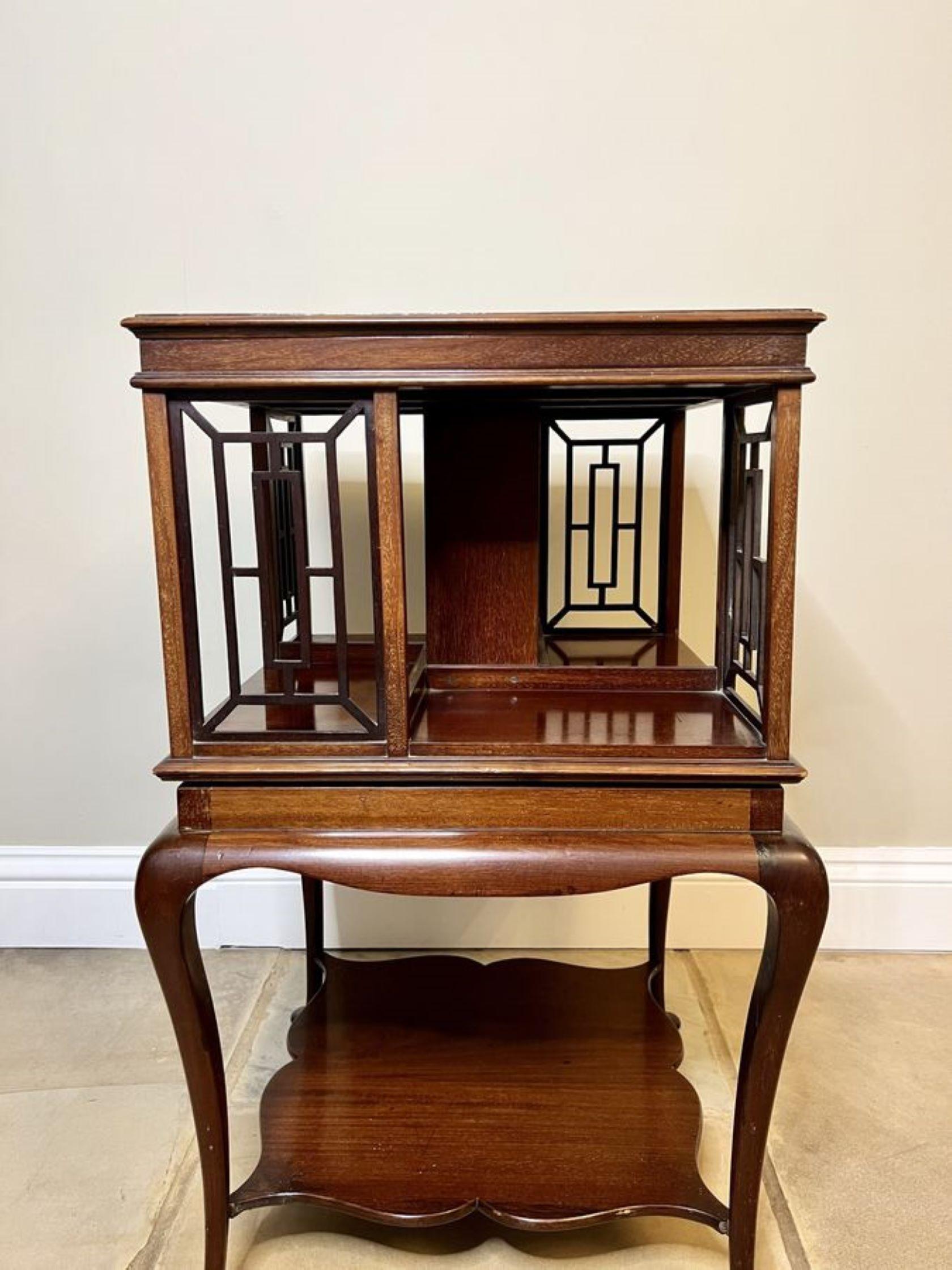 Fantastic antique Edwardian mahogany revolving bookcase  For Sale 2