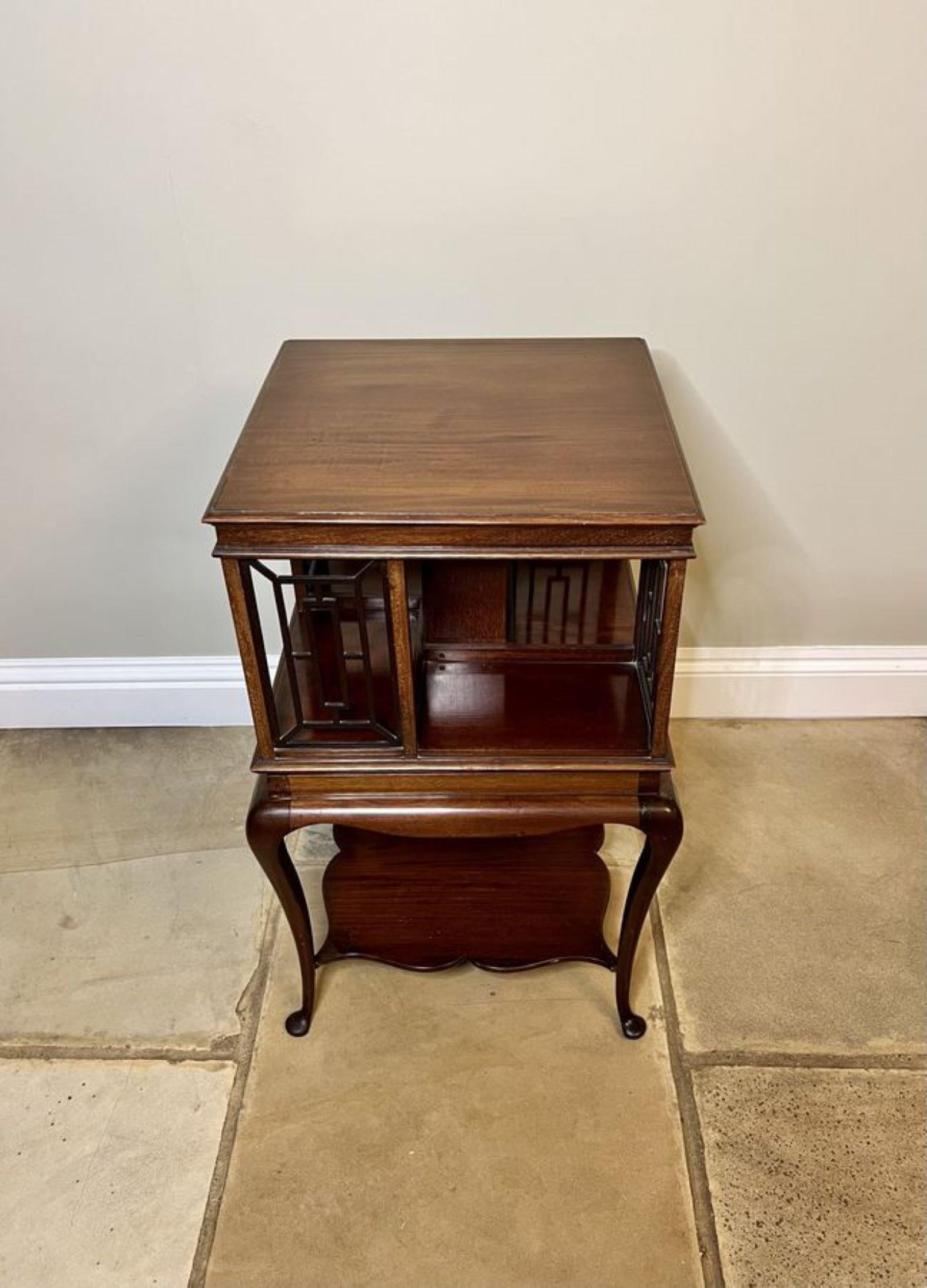 Fantastic antique Edwardian mahogany revolving bookcase  For Sale 4