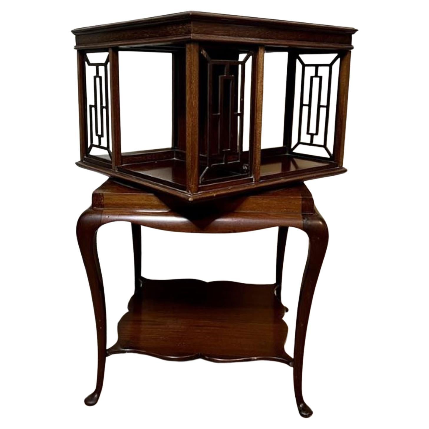 Fantastic antique Edwardian mahogany revolving bookcase  For Sale