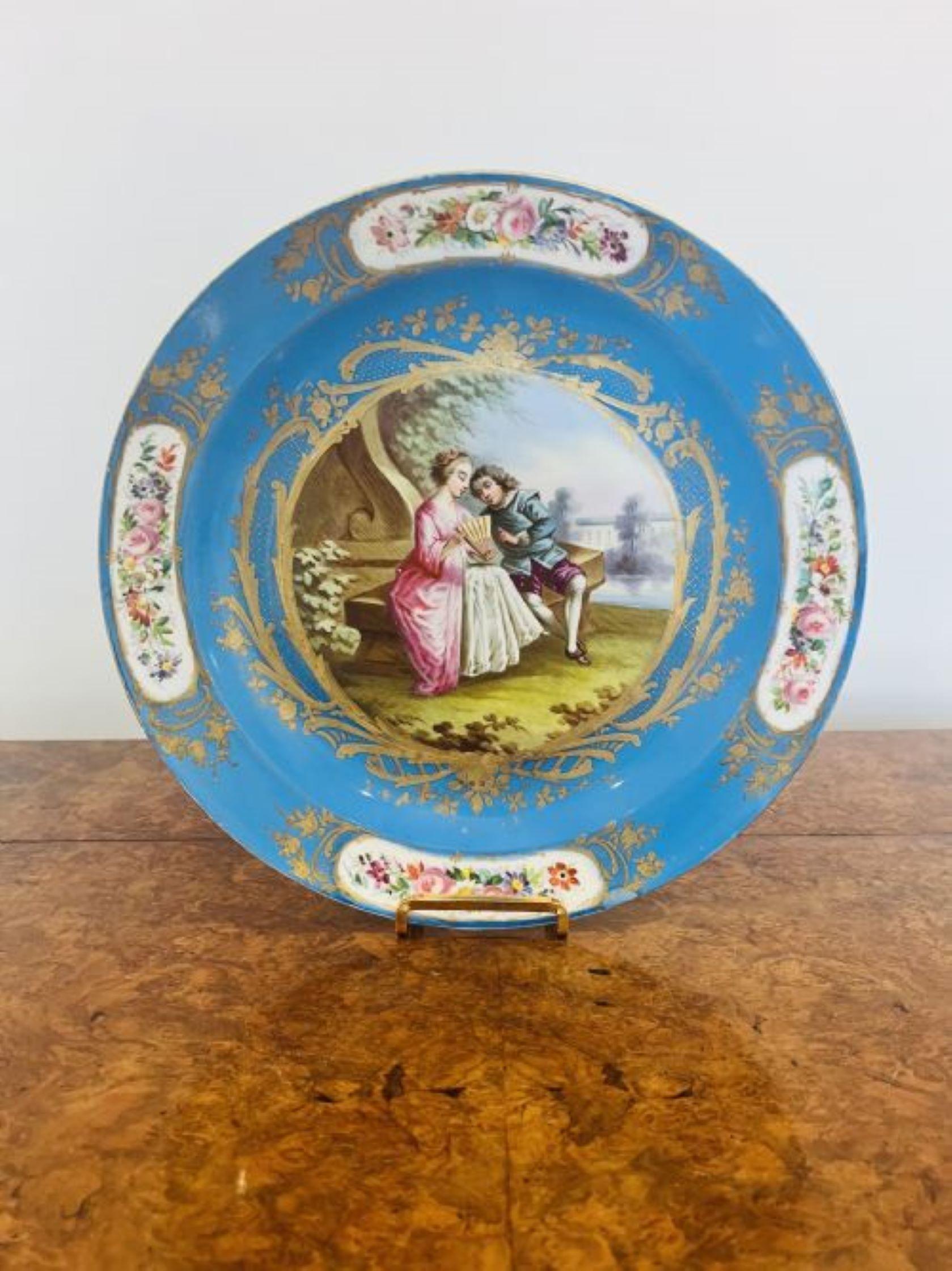 Fantastic antique French sevres style dish In Good Condition For Sale In Ipswich, GB