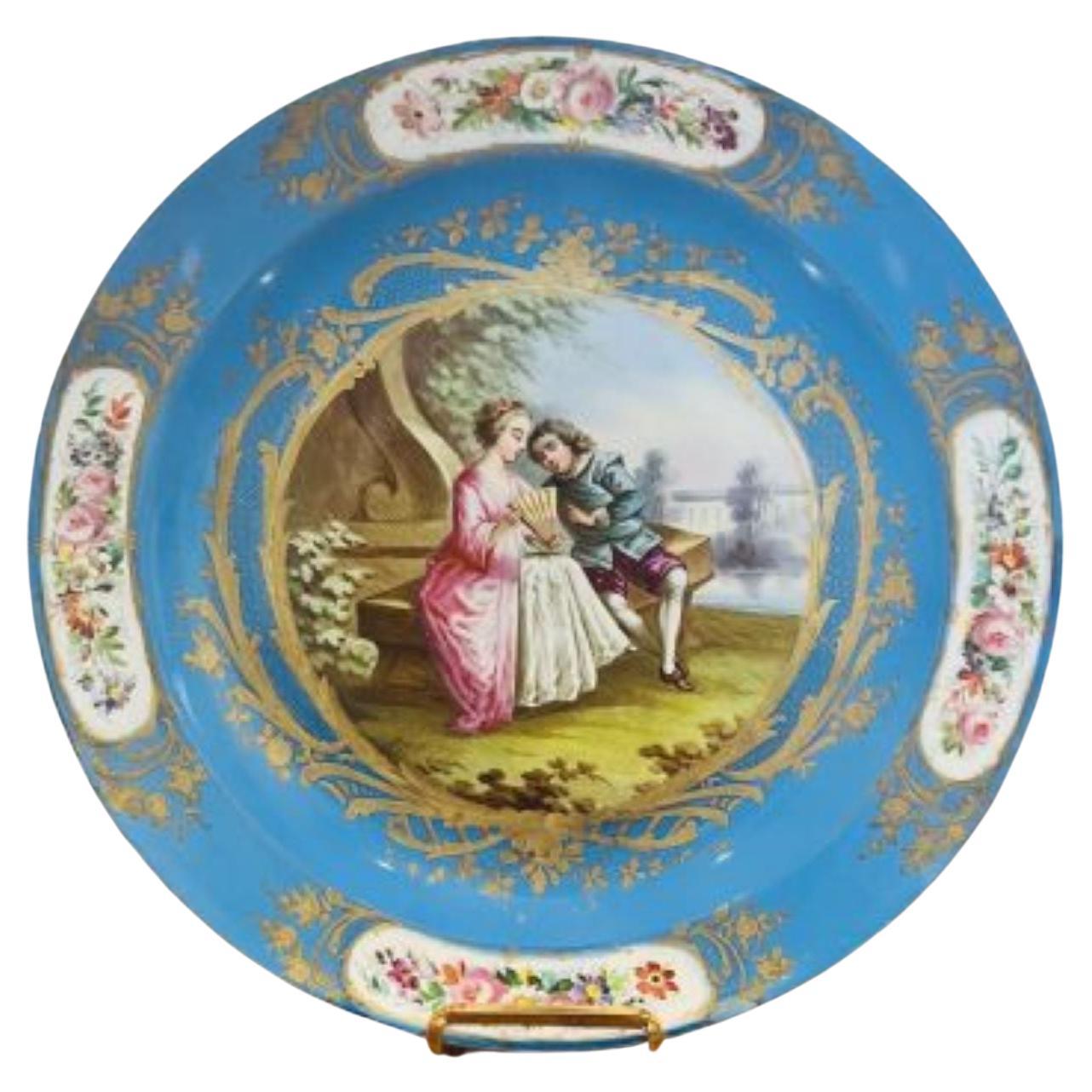 Fantastic antique French sevres style dish For Sale