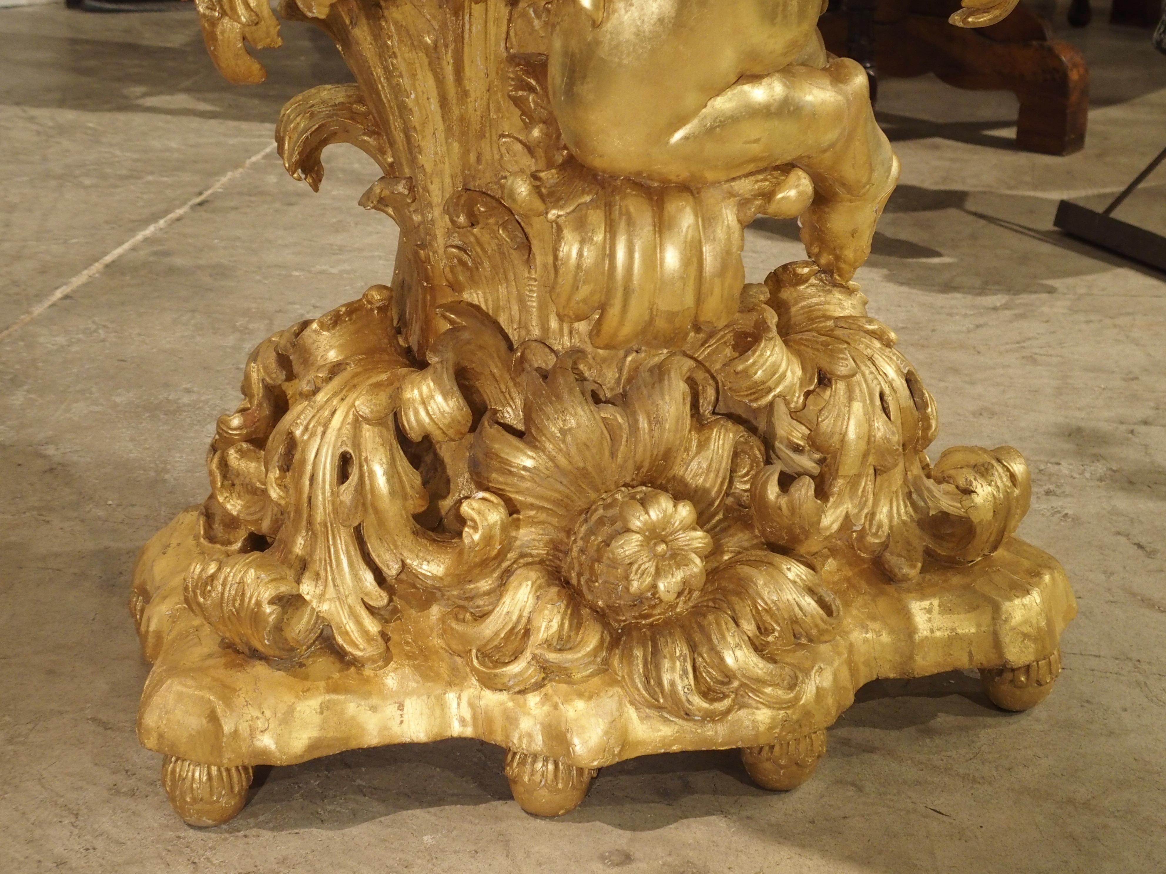 Fantastic Antique Giltwood Cherub Console, circa 1750 4