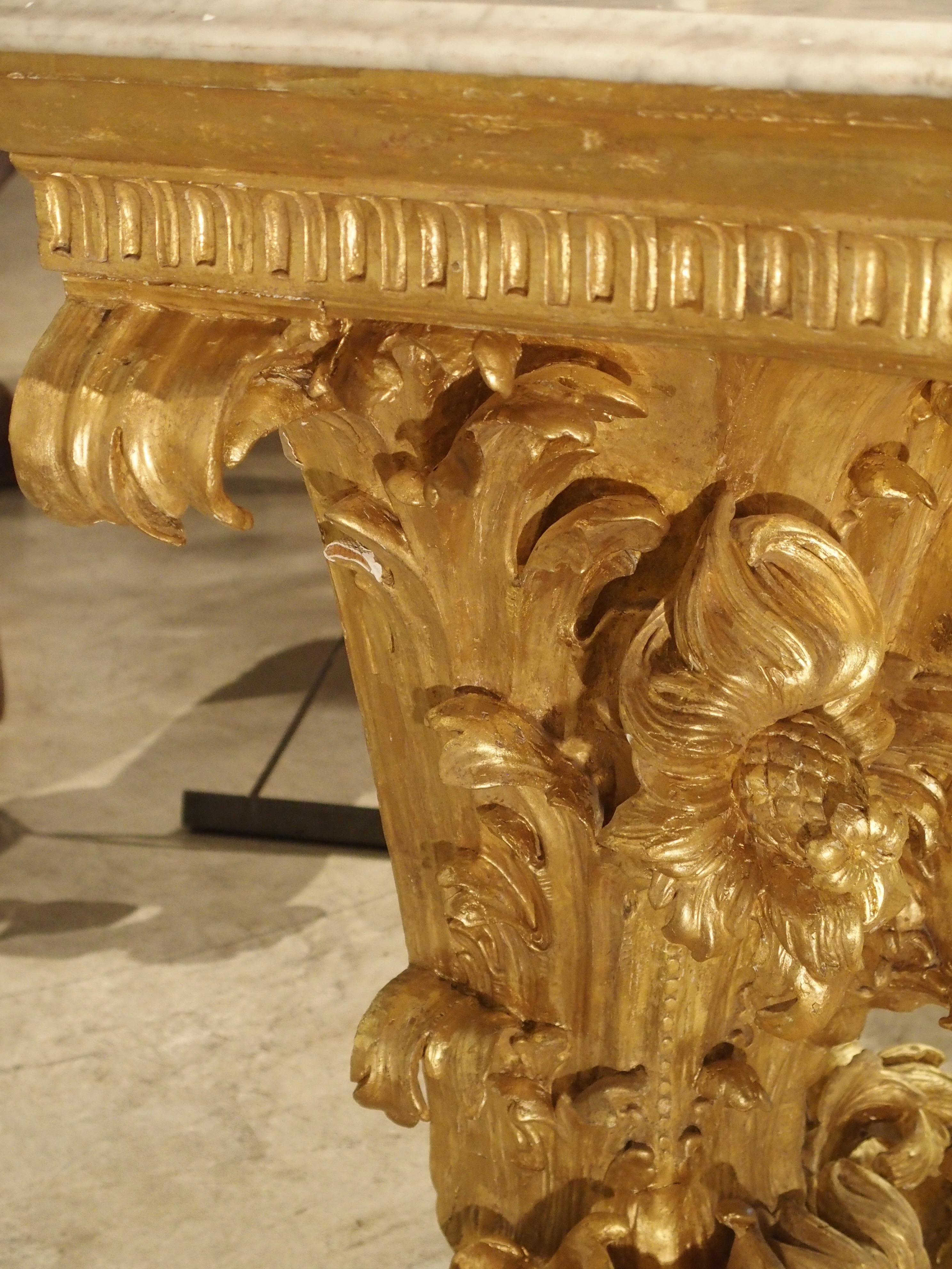 Fantastic Antique Giltwood Cherub Console, circa 1750 8