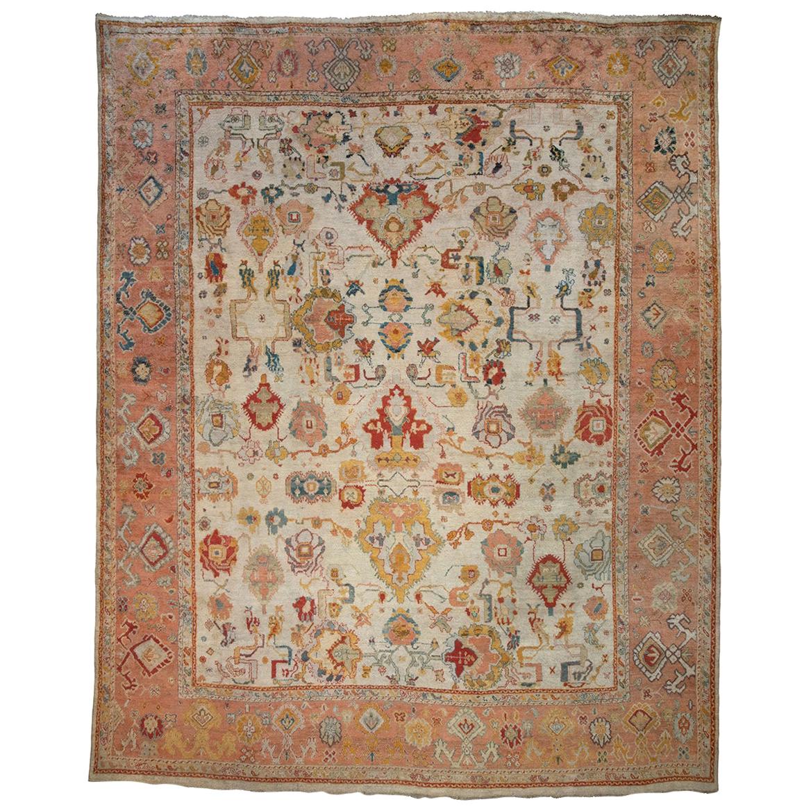 Fantastic Antique Oushak Carpet For Sale