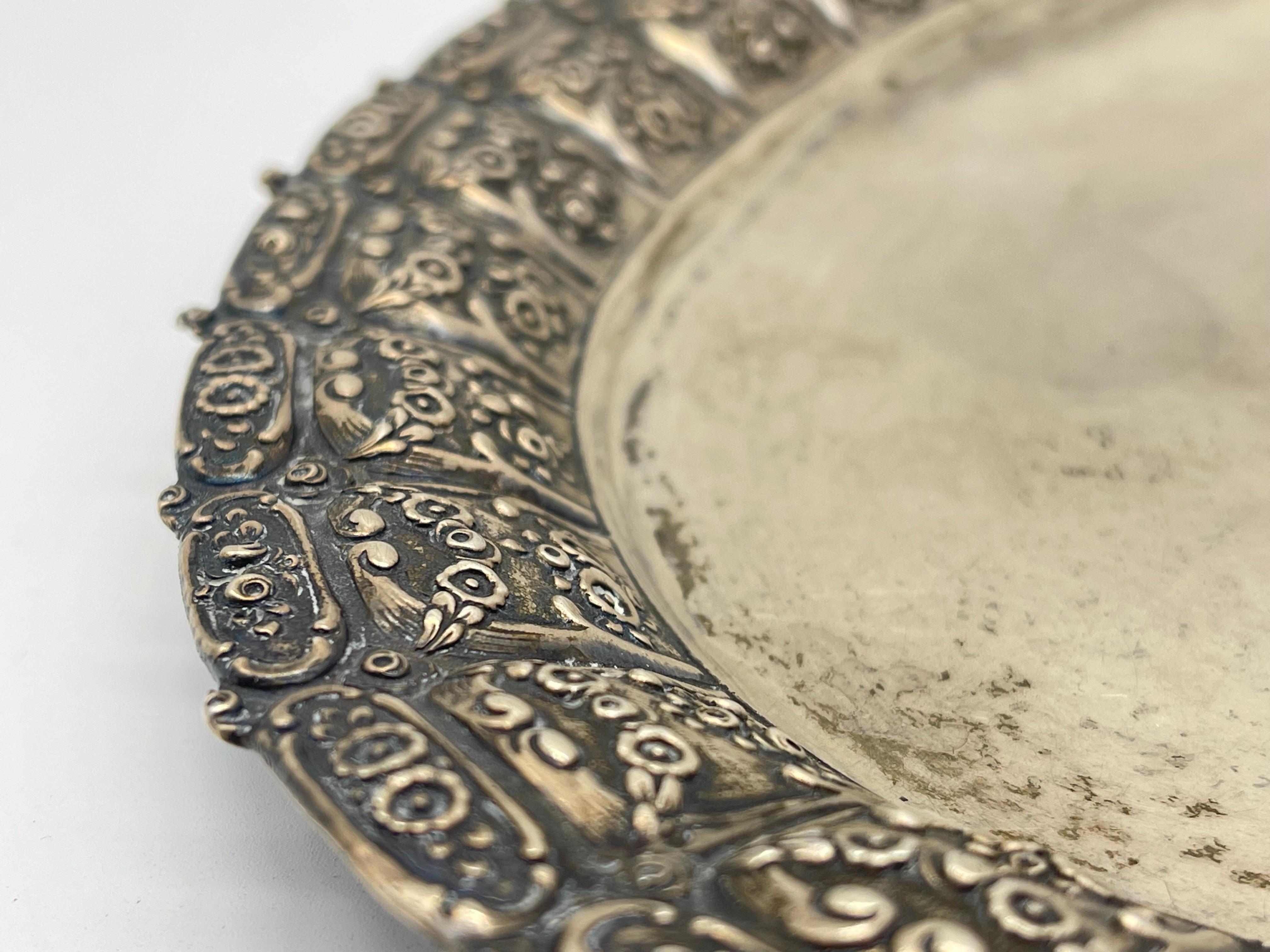 Fantastische antike Silber-Tisch 830 Deutschland mit Rosenornament, Fantasie im Angebot 9