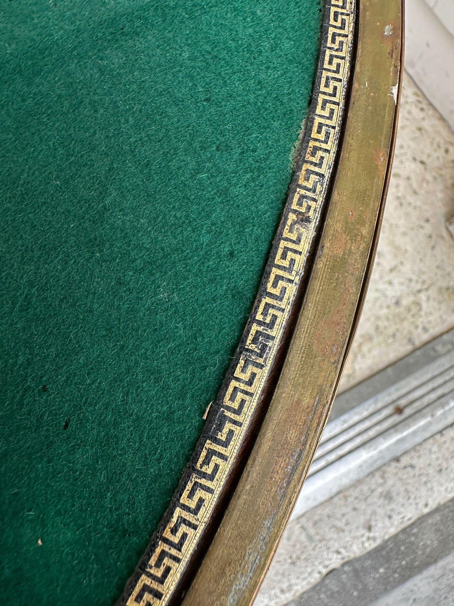 Brass Fantastic Art Deco Round Flip-Top Cocktail Table/ Game Table For Sale