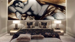 Fantastic Bed Headboard and Bed Frame in  Wood Available in Fabric or Leather