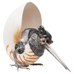 Fantastic bird in sterling silver by Gabriele De Vecchi, Milano