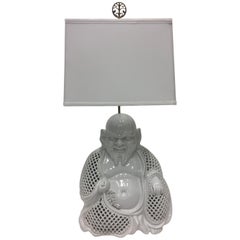 Vintage Fantastic Blanc De Chine Buddha Table Lamp