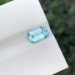 Aigue Marine Naturelle Bleu Fantastique 2.55 Carats Bague Aigue Marine Bijoux