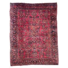 Fantastic Blush Botanical Beauty Antique Rug, c.1930's