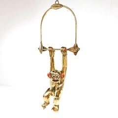 Fantastic Brass and Copper Monkey Sculpture by Sergio Bustamante