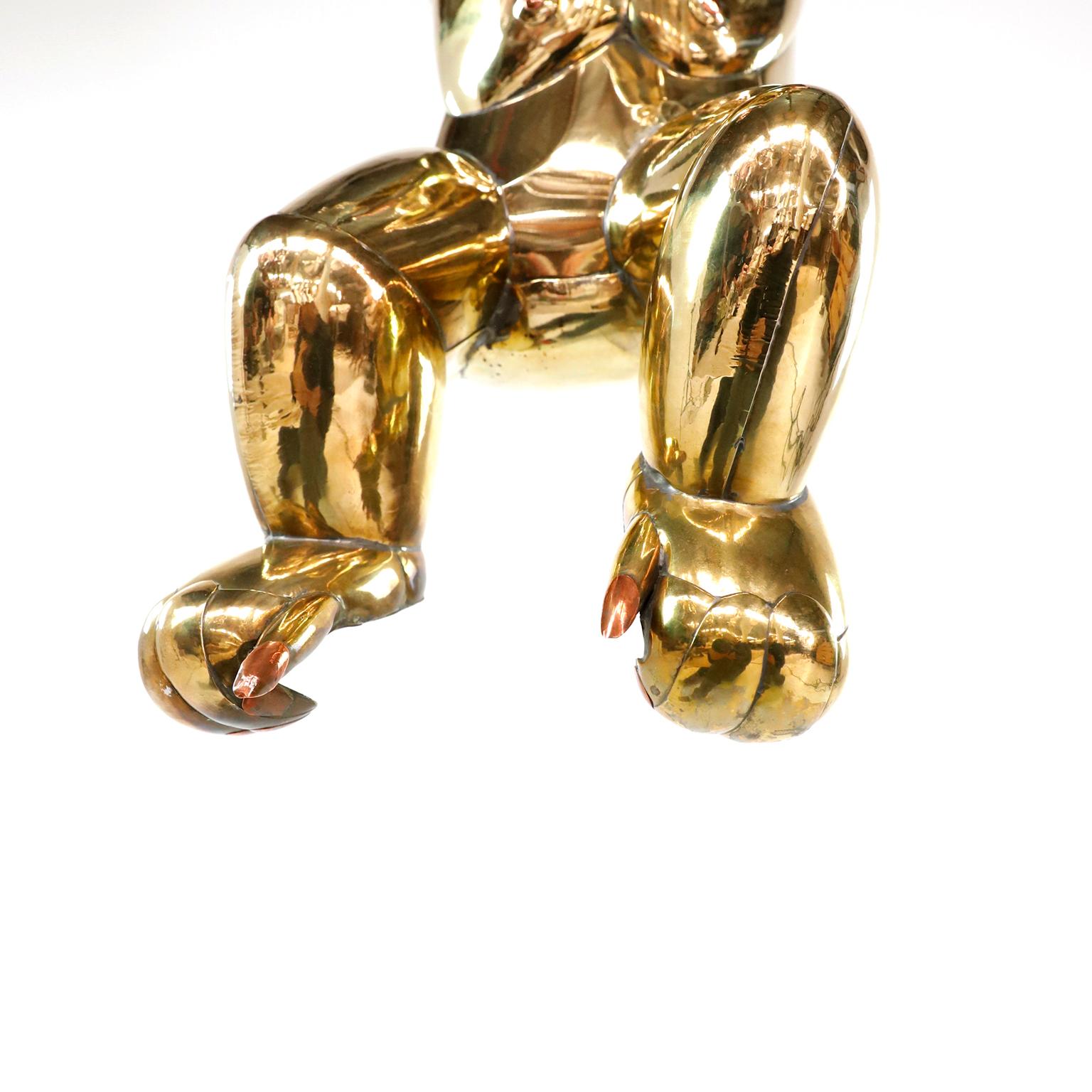 Mid-Century Modern Fantastic Brass and Copper Monkey Sculpture by Sergio Bustamante