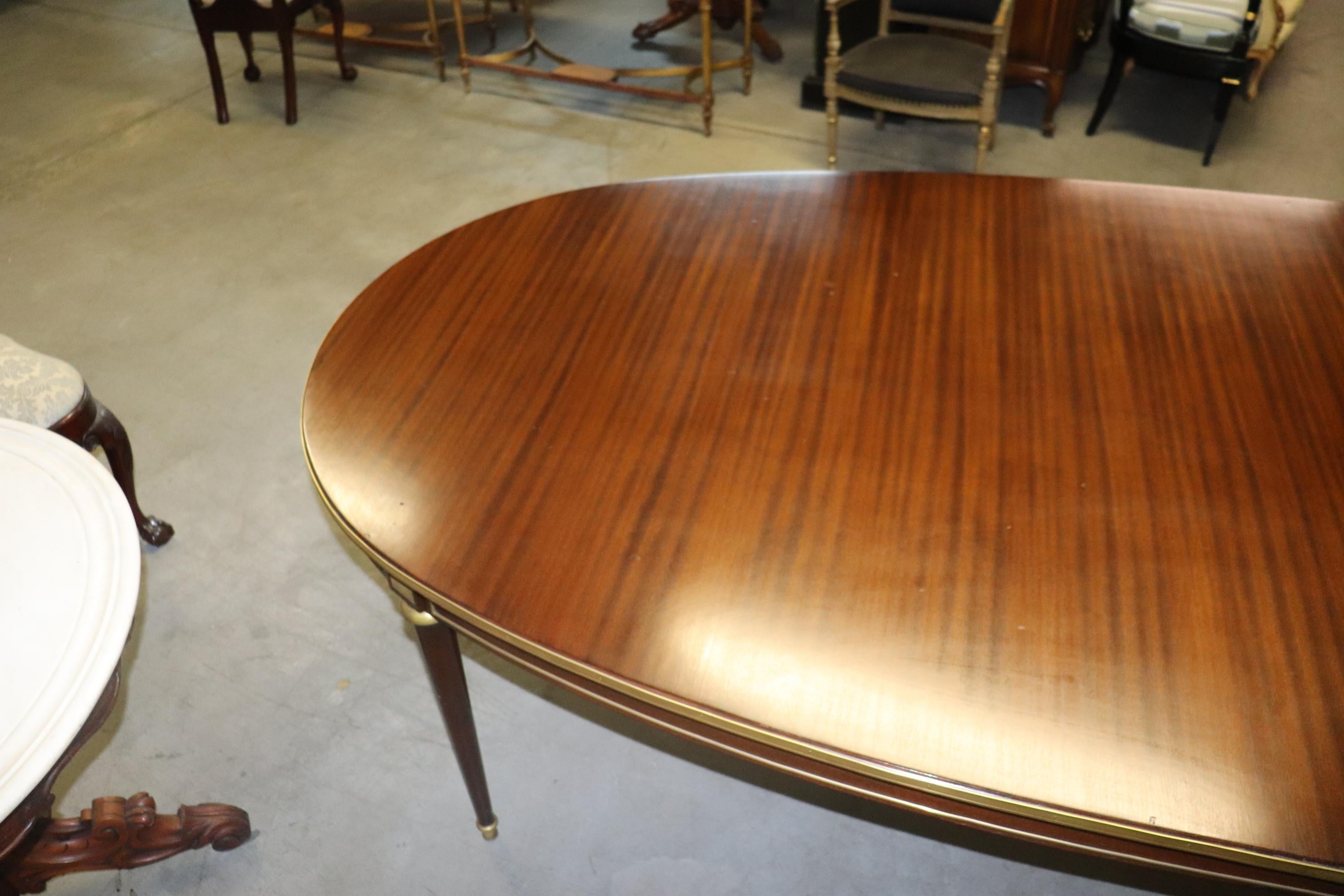 Fantastic Brass Ornamented Oval Mahogany French Louis XVI Dining Table 6
