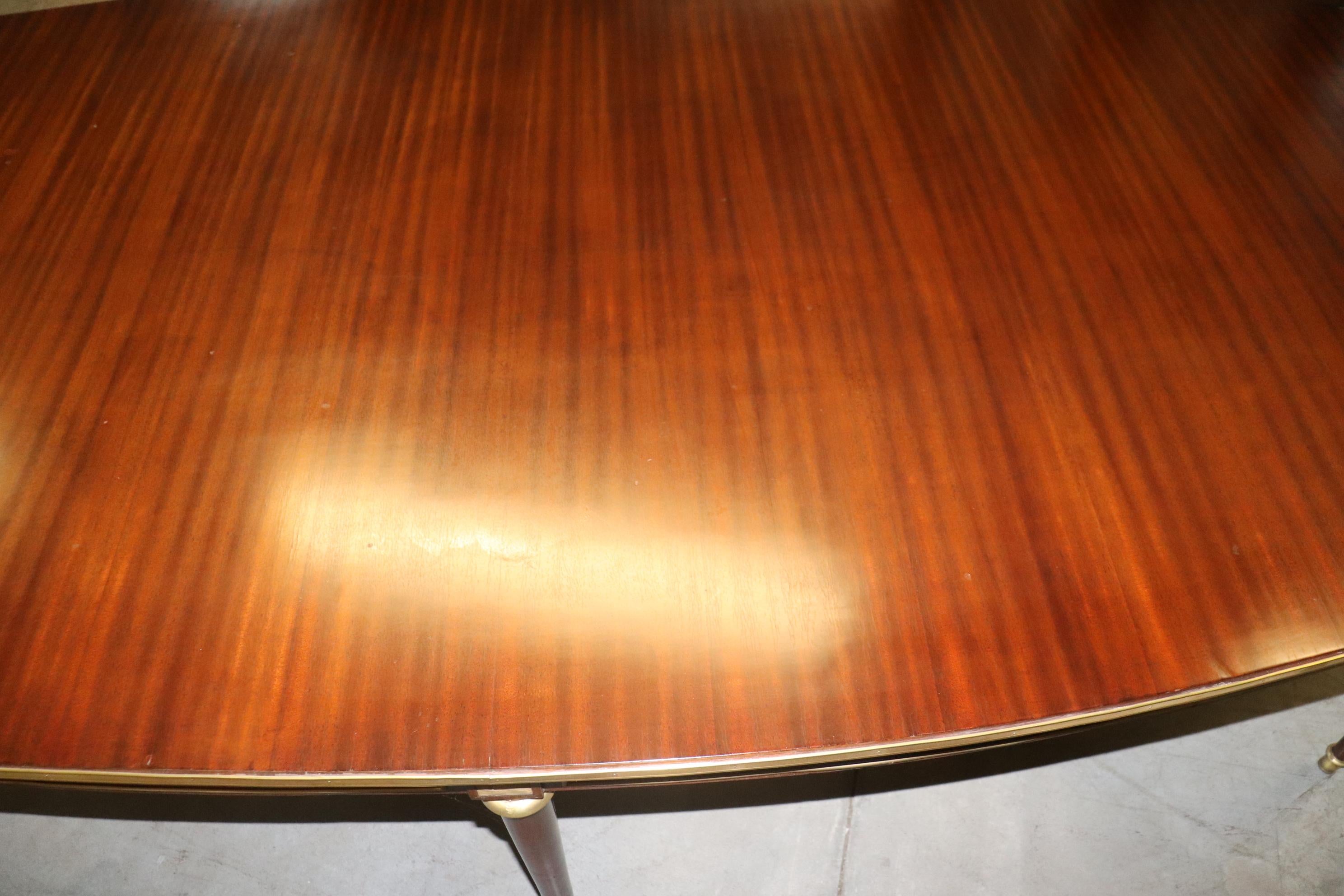 Fantastic Brass Ornamented Oval Mahogany French Louis XVI Dining Table 8