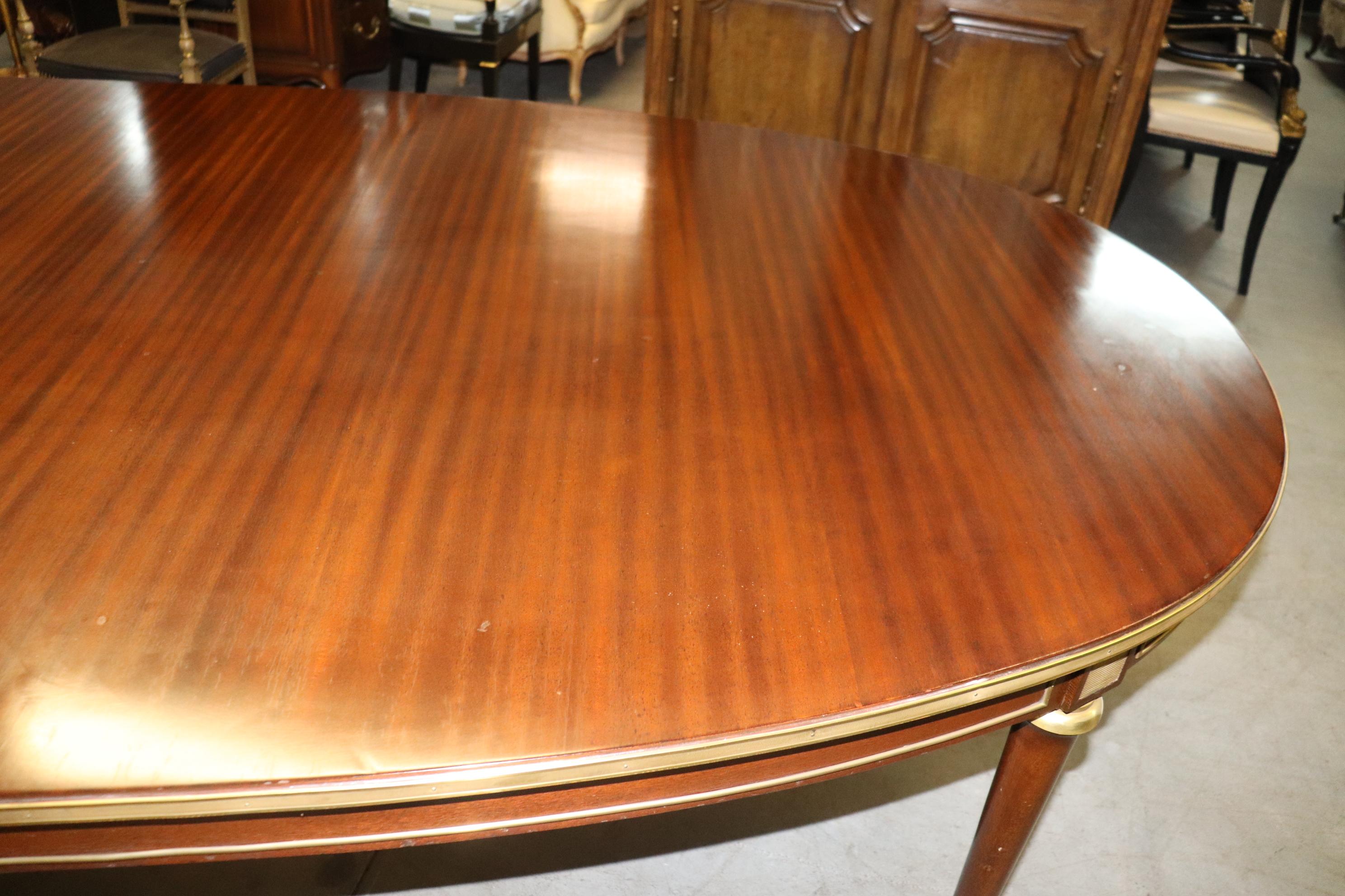 Fantastic Brass Ornamented Oval Mahogany French Louis XVI Dining Table 10