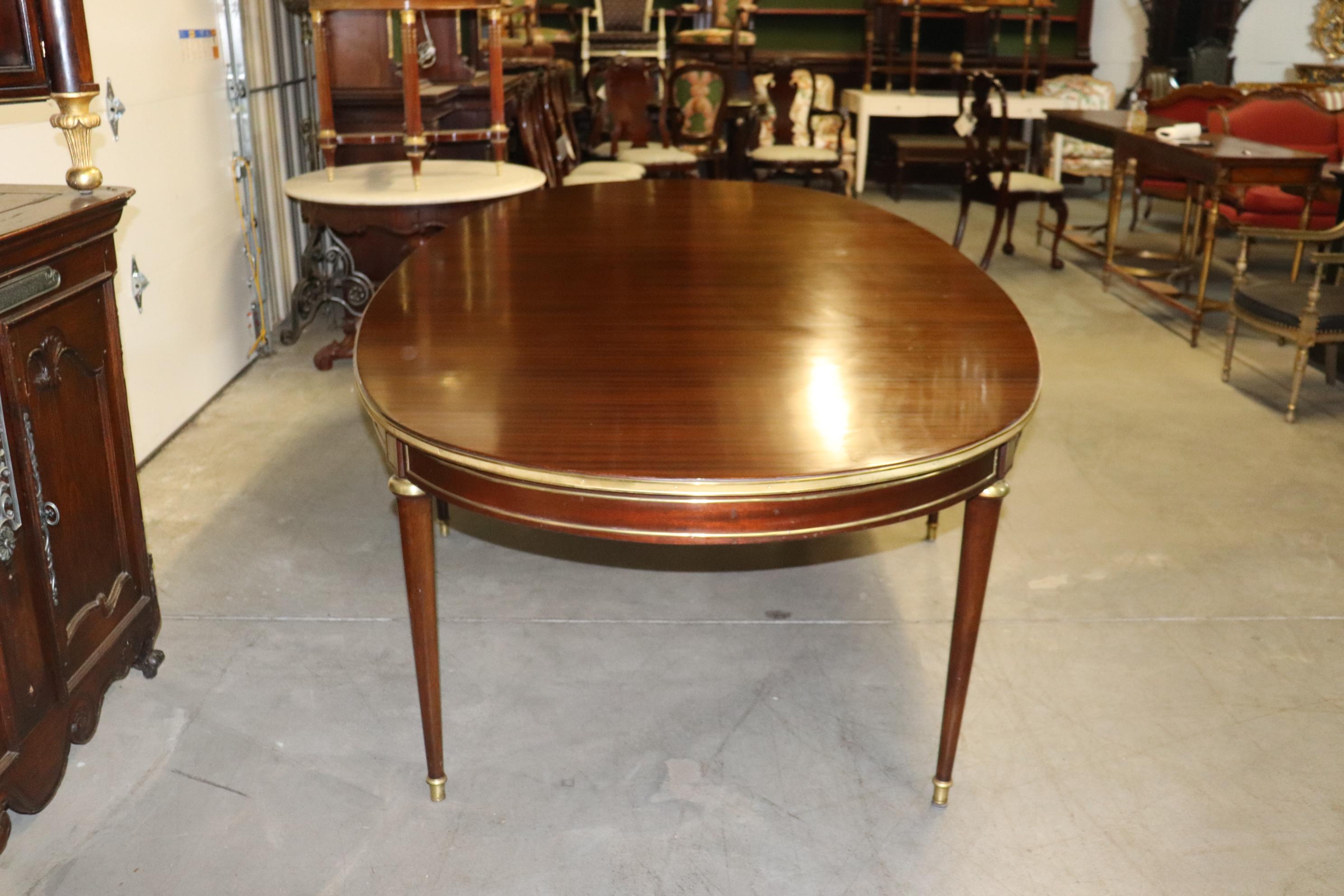 Fantastic Brass Ornamented Oval Mahogany French Louis XVI Dining Table 1