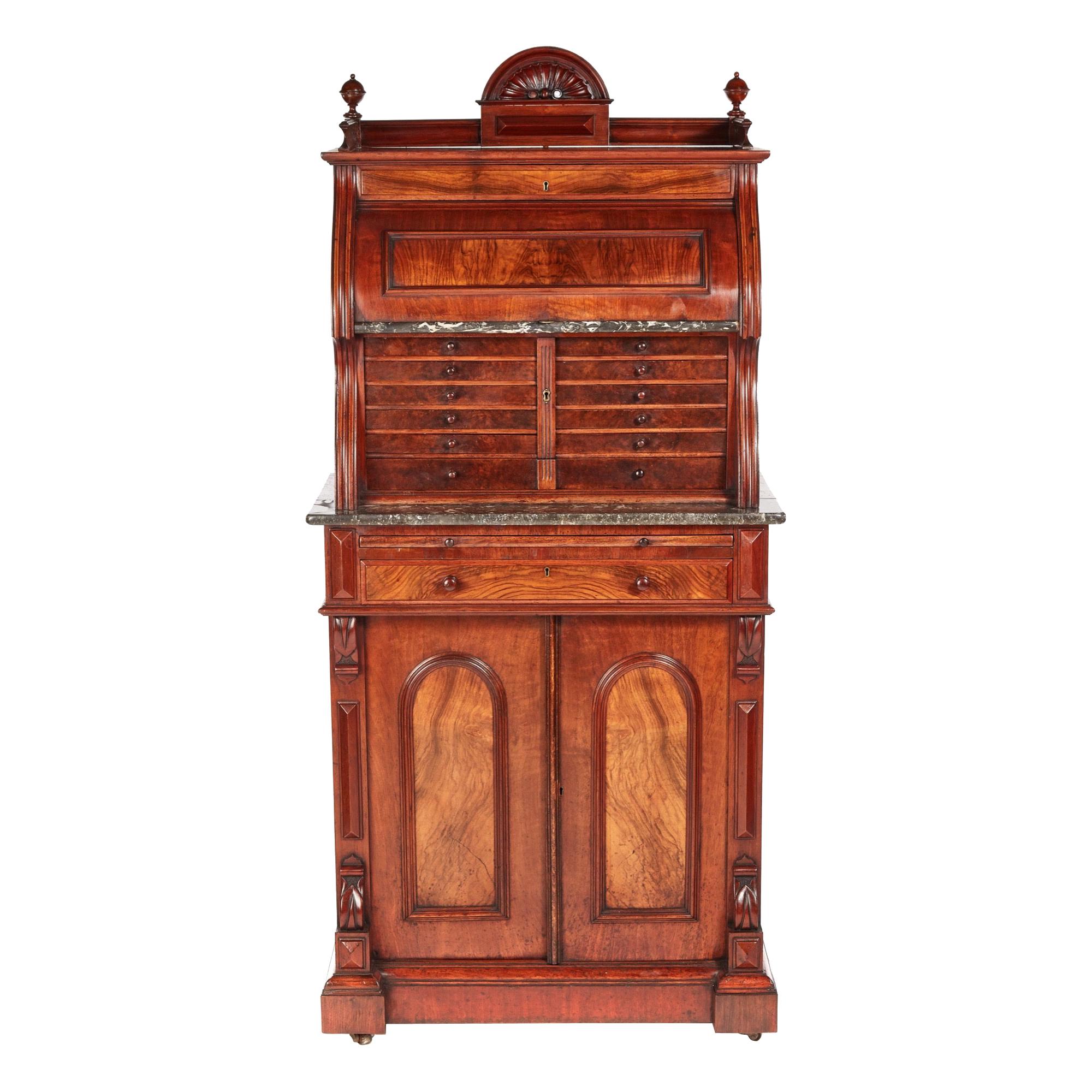 Fantastic Burr Walnut Dentist Cabinet, circa 1860 For Sale