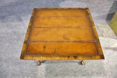 Fantastic Carved Walnut Georgian Ball and Claw Leather Top Folding Console Table