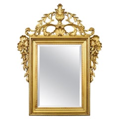 Fantastic Carved Walnut Italian French Louis XV Style Giltwood Mirror