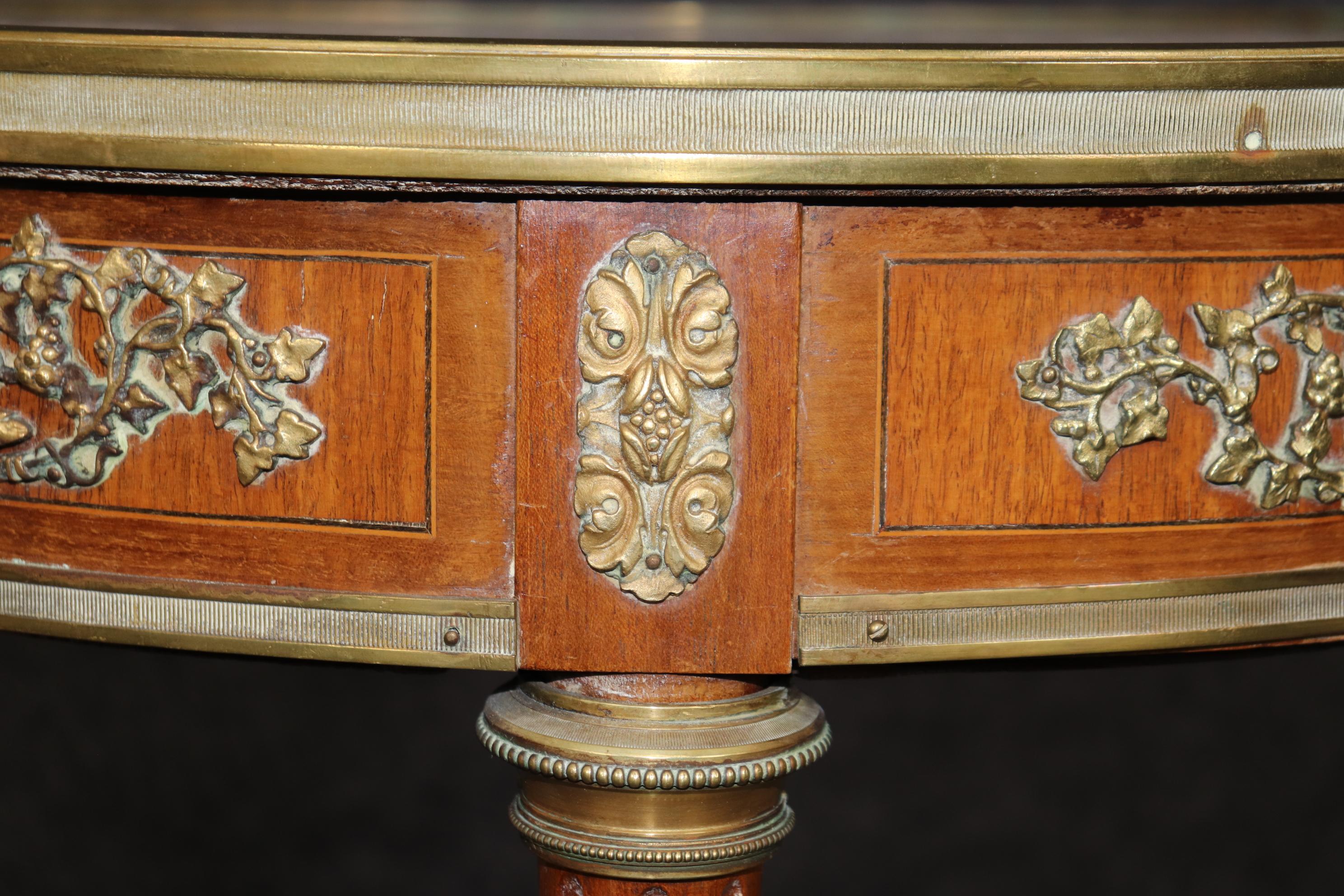 Fantastic Cherubs or Satyrs Bronze Mounted French End Table Louis XVI For Sale 6