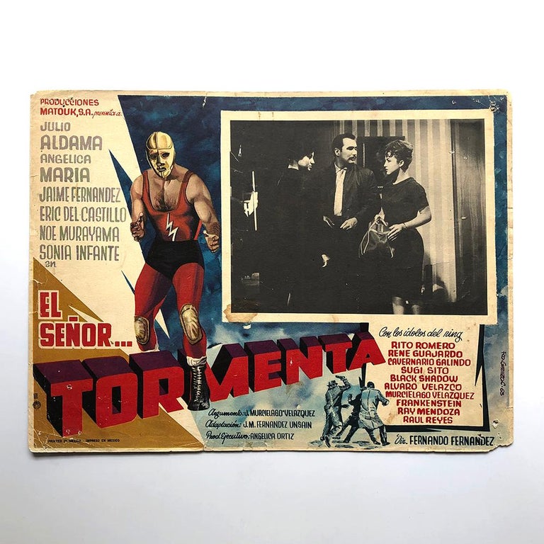 Mid-Century Modern Fantastic Collection of 16 Original and Rare Mexican Wrestling Movie Posters For Sale