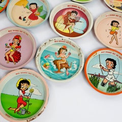 Fantastic Collection of 27 Vintage Mexican Betty Boop "Lulu" Steel Soda Trays