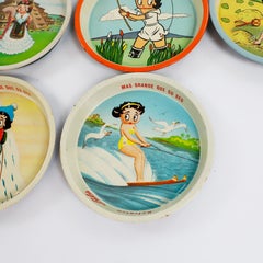 Fantastic Collection of 34 Vintage Mexican Betty Boop "Lulu" Steel Soda Trays