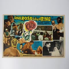 Fantastica collezione di 6 manifesti cinematografici originali e rari sul wrestling messicano